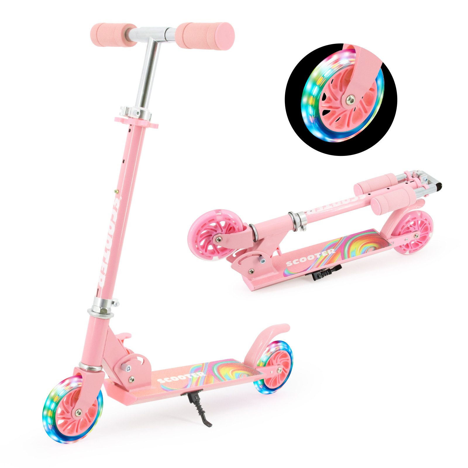 YEE RUN Tretroller für Kinder von 3-10 Jahren, faltbar, 50KG Max.