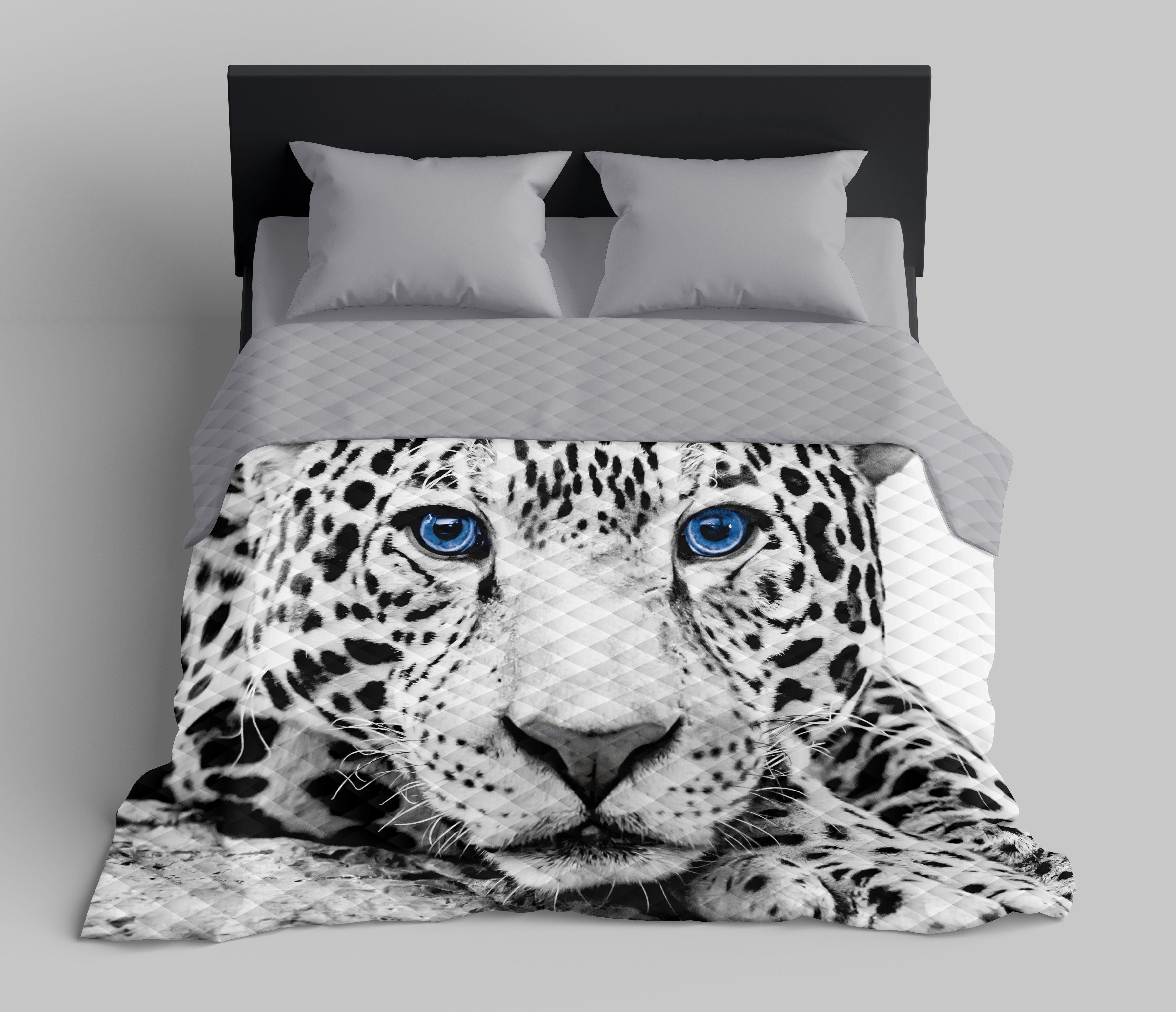 Bettüberwurf Tagesdecke x für Sonno, Carpe Tagesbettdecke Leopard Überwurf kuschelig 170 Tagesdecke Tagesdecke Grau 210 Bett, Überwurfdecke