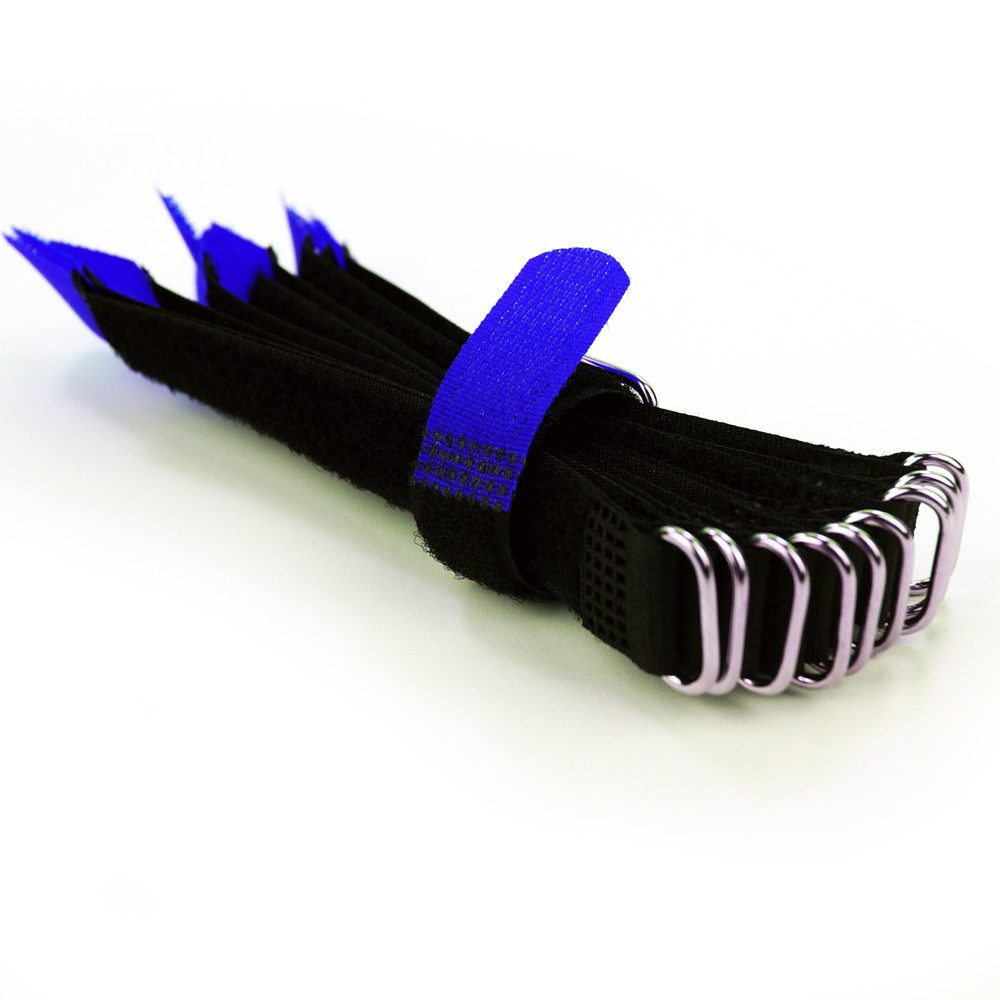 Goodymax Kabelbinder 10 Klettkabelbinder 15 cm blau Haken/Flausch UNTERSCHIEDLICHE SEITEN wiederverwendar Klettband Klettverschluss Kabel Organizer