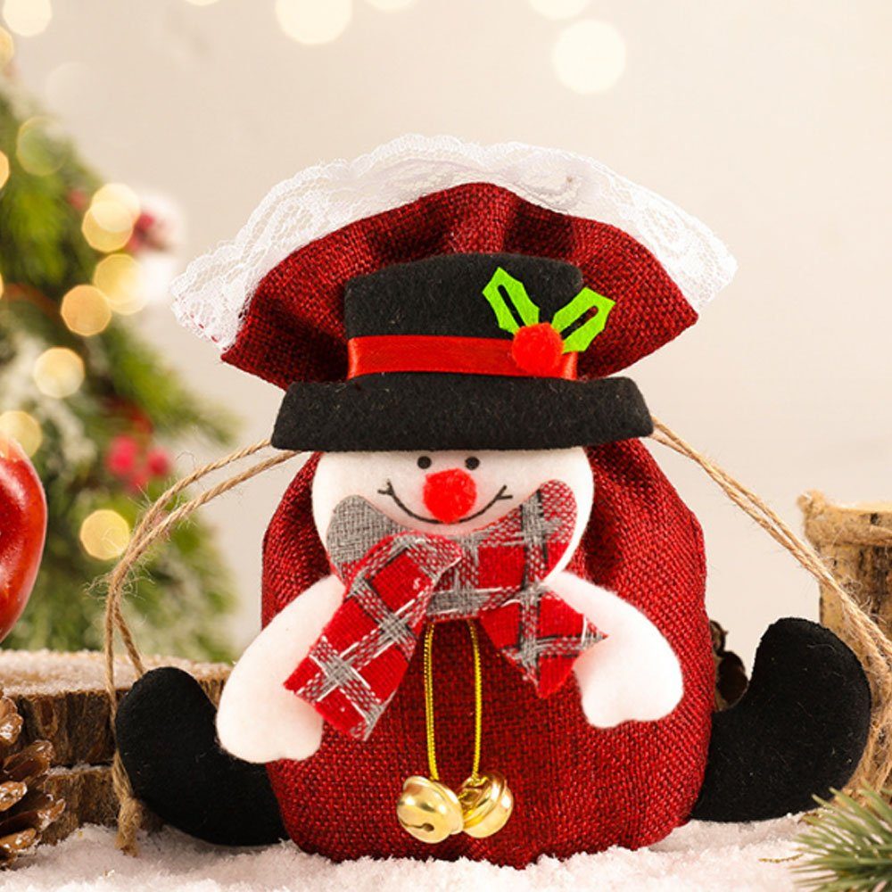 für AUzzO~ Weihnachten für Süßigkeiten Glückstasche, Apfeltasche 3-tlg geschenktüte Weihnachtsfeier Geschenkpapier Weihnachtsdekoration
