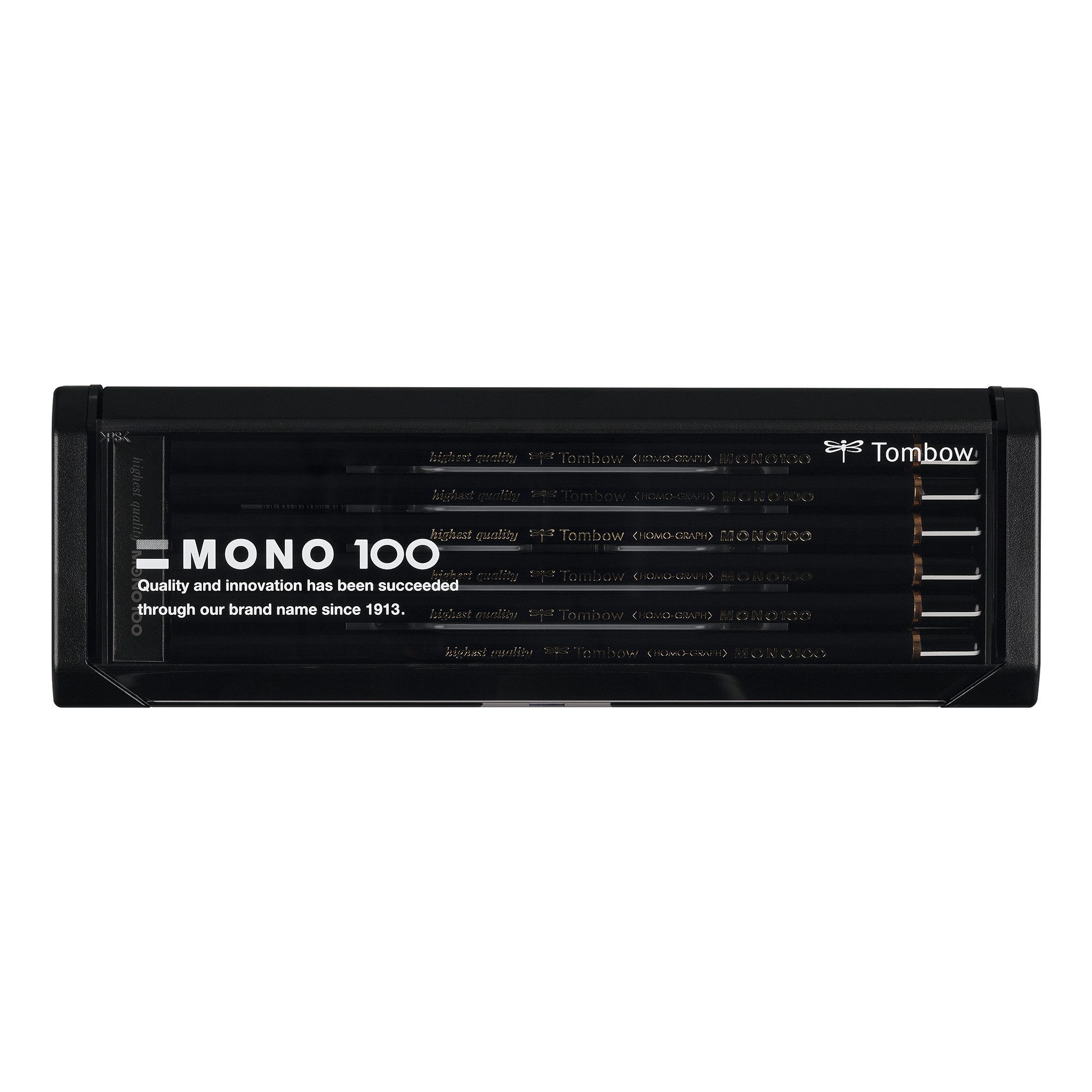 TOMBOW Bleistift MONO 100, (Härtegrad 2H), 12er-Set, hochwertige Graphitmine, hohe Dichte, intensiver Kontrast