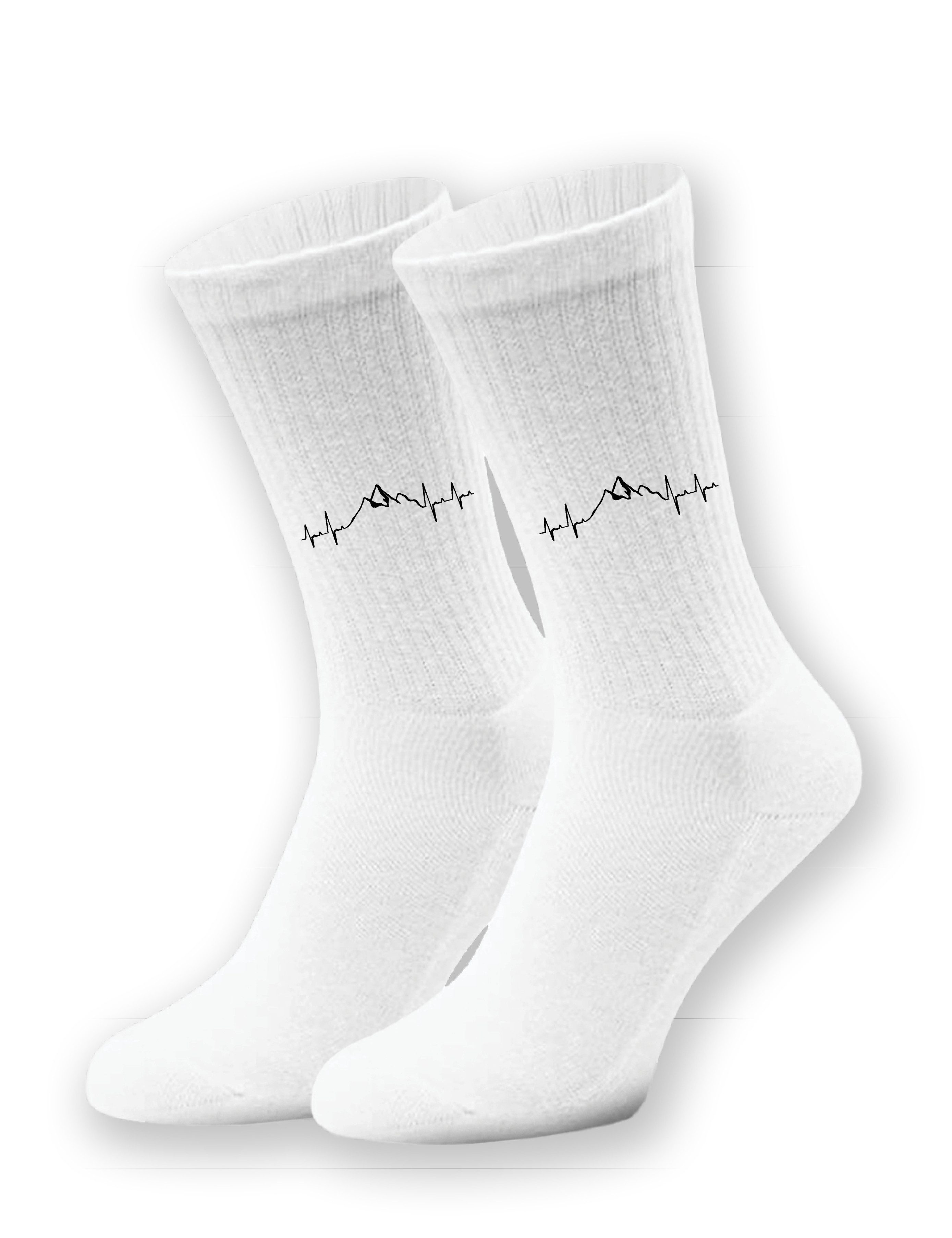 Tennissocken Unisex Socken "Heartbeat Musik" Aufdruck lustig Geschenk Statement