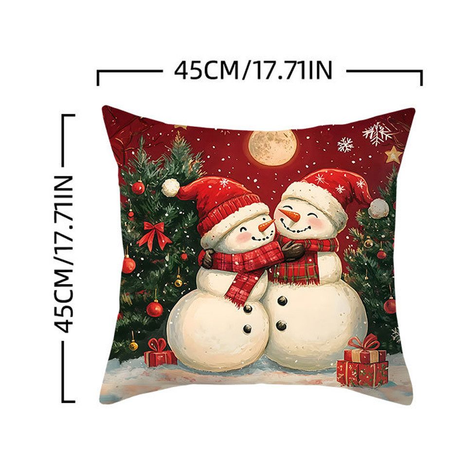 Coonoor Kissenbezug 18x18 Weihnachtsleinen Kissenbezug, Weihnachtskissenbez günstig online kaufen