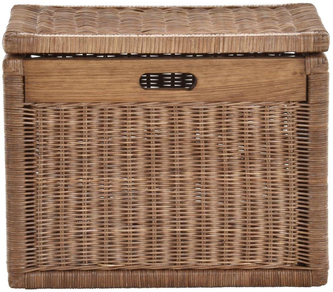 Krines Home Aufbewahrungskorb Hoher Korb mit Deckel Rattan geflochten Regalkorb Aufbewahrungsbox, Mit Inlett – Bild 2 von 5