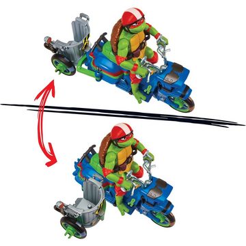 Playmates Toys Actionfigur Mutant Mayhem 30cm Fahrzeug mit Figur, (inkl. Waffe im filmgetreuen Design)