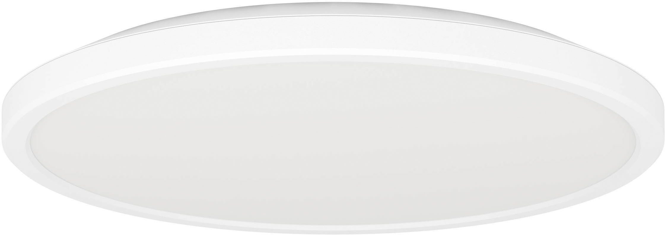 EGLO Deckenleuchte Rovito-Z Deckenlampe, ZigBee 3.0, Kunststoff, Badezimmerlampe, IP44, CCT - über Fernbedienung, Dimmfunktion, Farbwechsel, RGB, dimmbar über Fernbedienung, mehrere Helligkeitsstufen, LED fest integriert, Kaltweiß, RGB, Wand-/Deckenleuchte - H3 x Ø30 cm - weiß - 13,9W inkl.