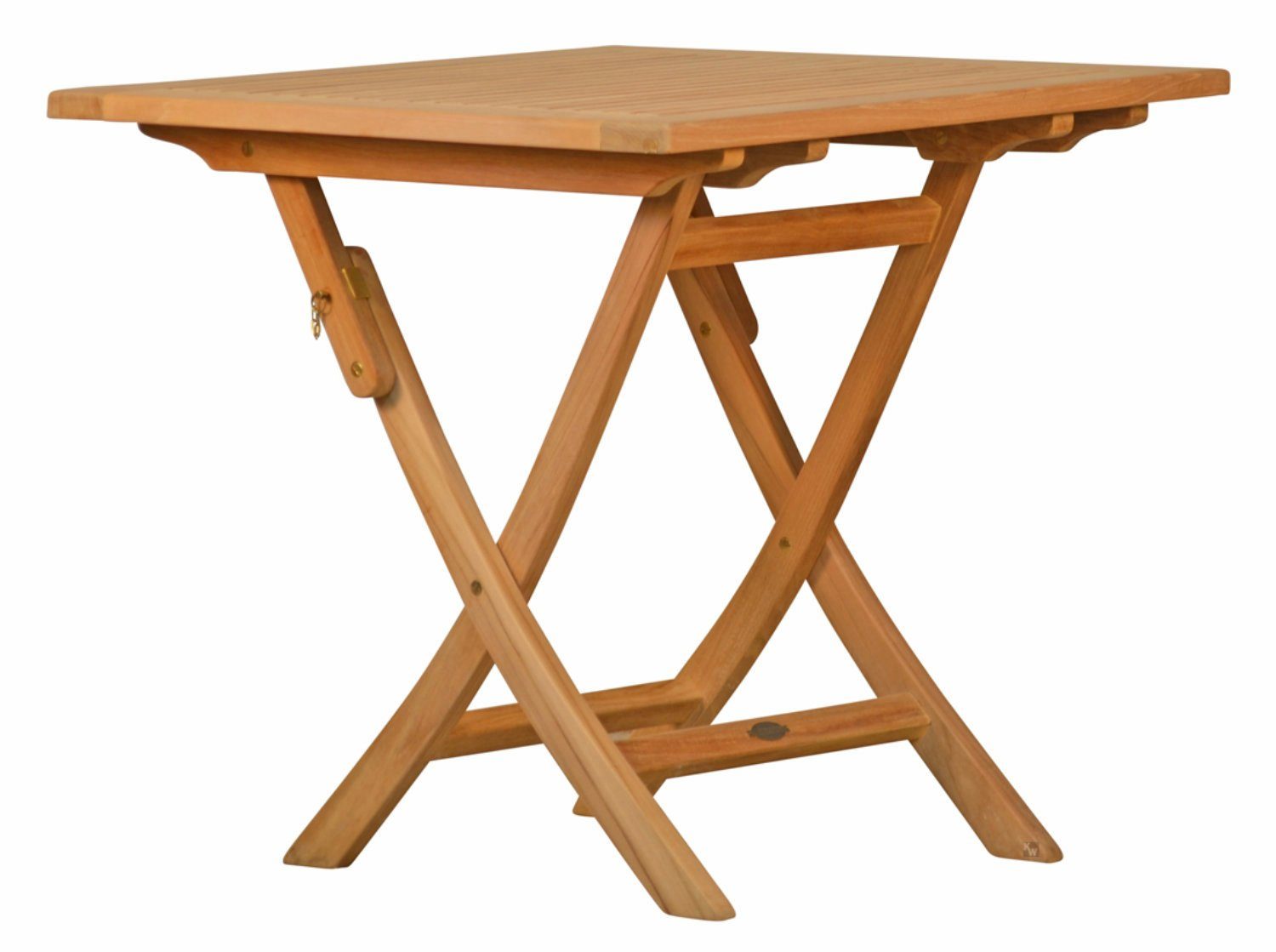 Kai Wiechmann Klapptisch Premium Teak Falttisch 80 x 80 cm als wetterfester Teak Gartentisch, klappbarer und unbehandelter Teakholztisch