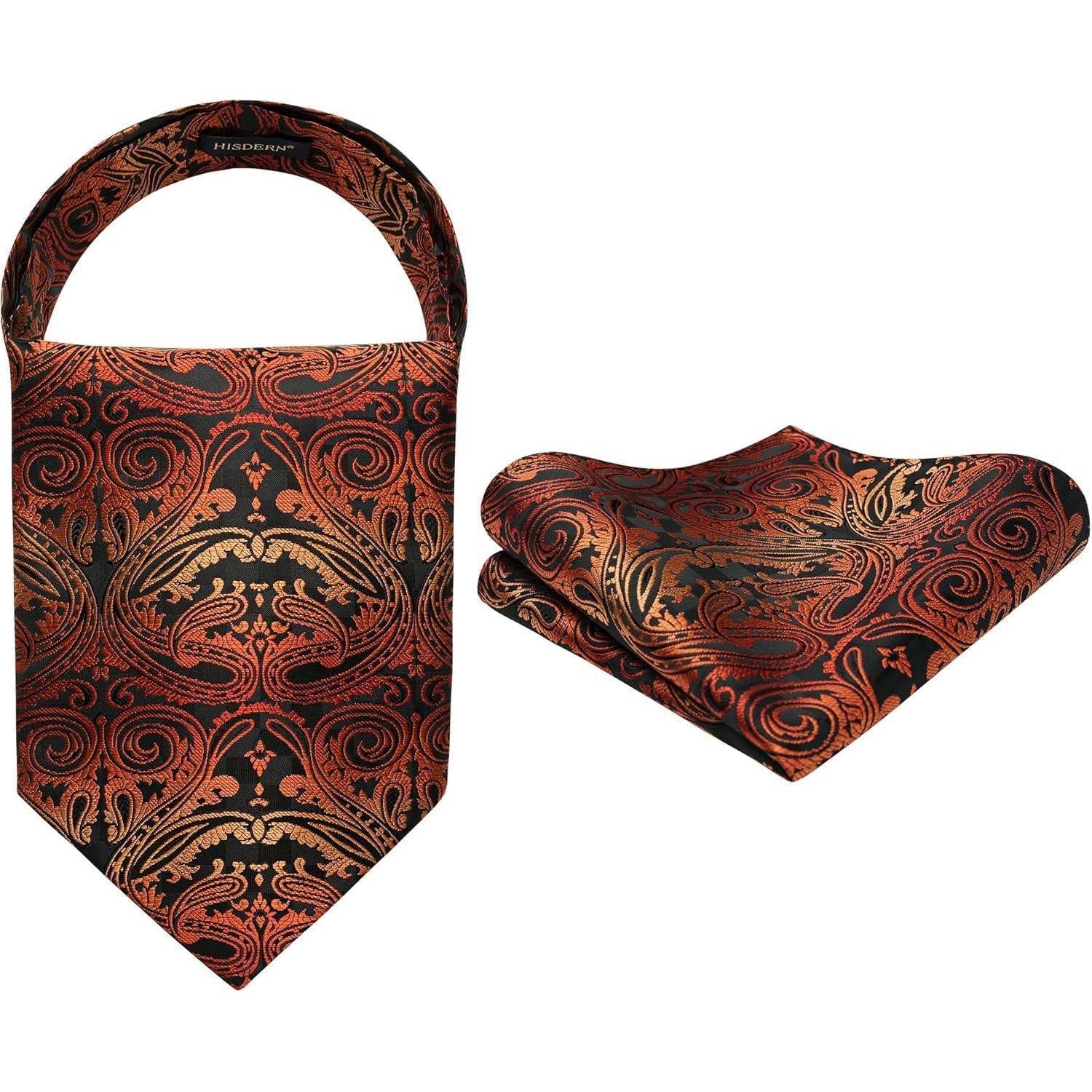 LuxusKollektion Krawatte Krawattenschal Herren Ascot Gold Paisley Einheitsgröße