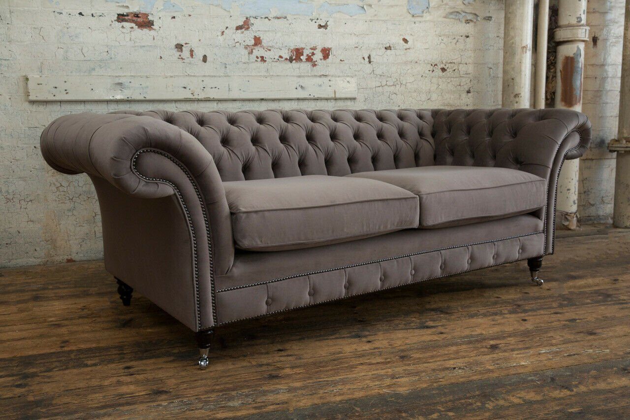 3 Sofa Couch Sofa JVmoebel Chesterfield Design Sitzer cm Chesterfield-Sofa, 225