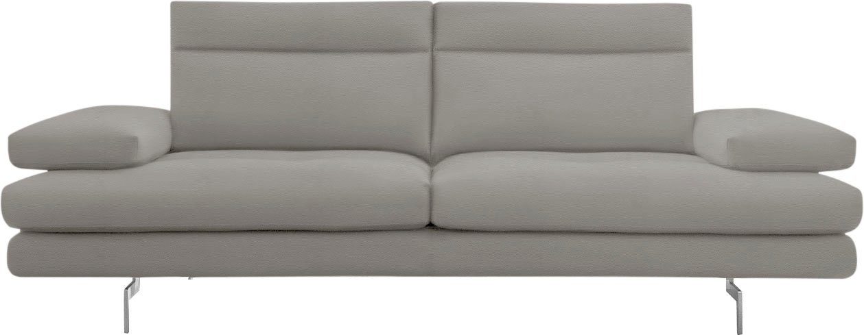 CALIA ITALIA 3-Sitzer Toby Wing, Designsofa mit hohem Sitzkomfort, bequem und elegant, inklusive Sitztiefenverstellung, Füße in Chrom glänzend
