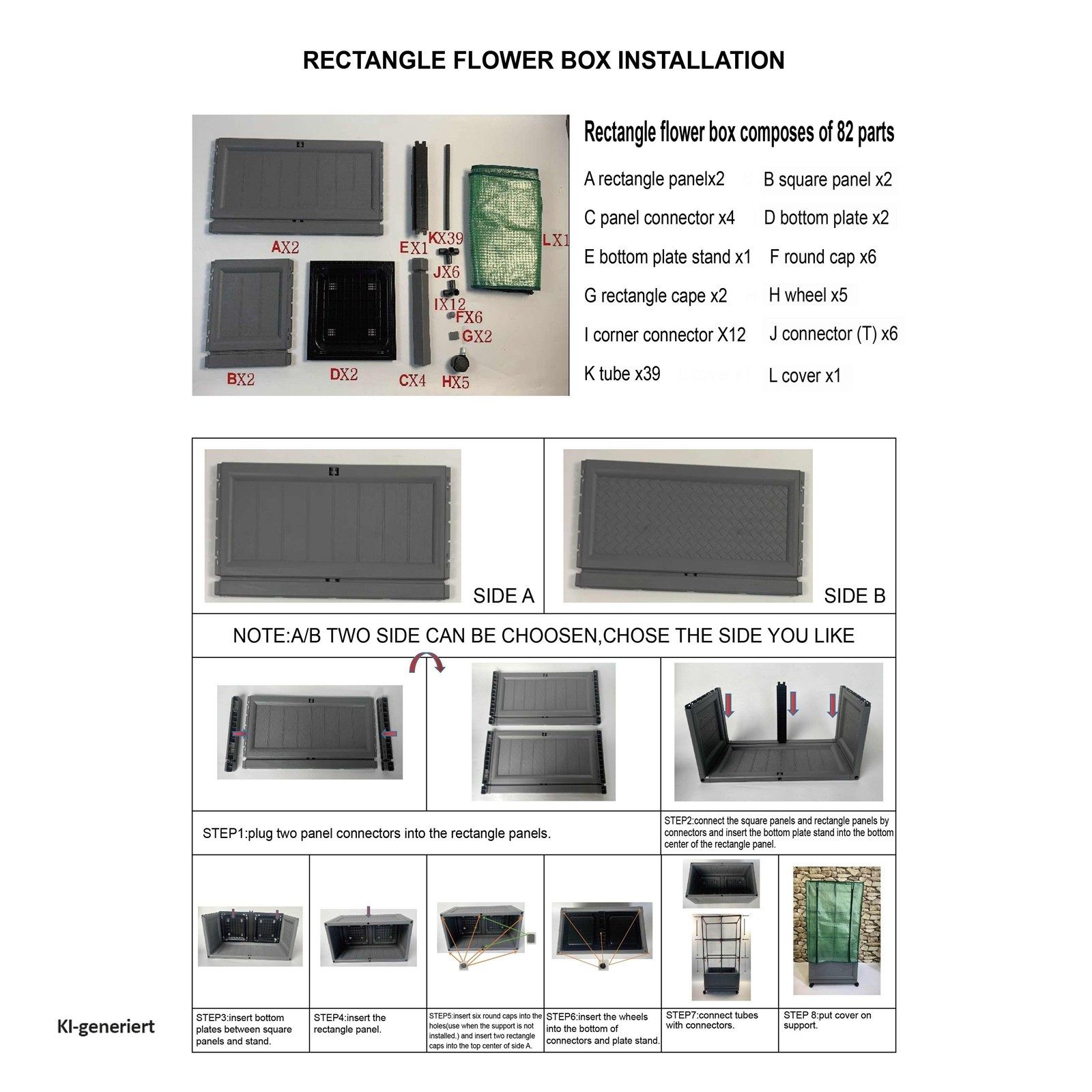 HTI-Living Gewächshaus Gewächshaus 60x30x106 cm mit Rollen, Stück, 1 Gewächshaus, Frühbeet Pflanzkasten