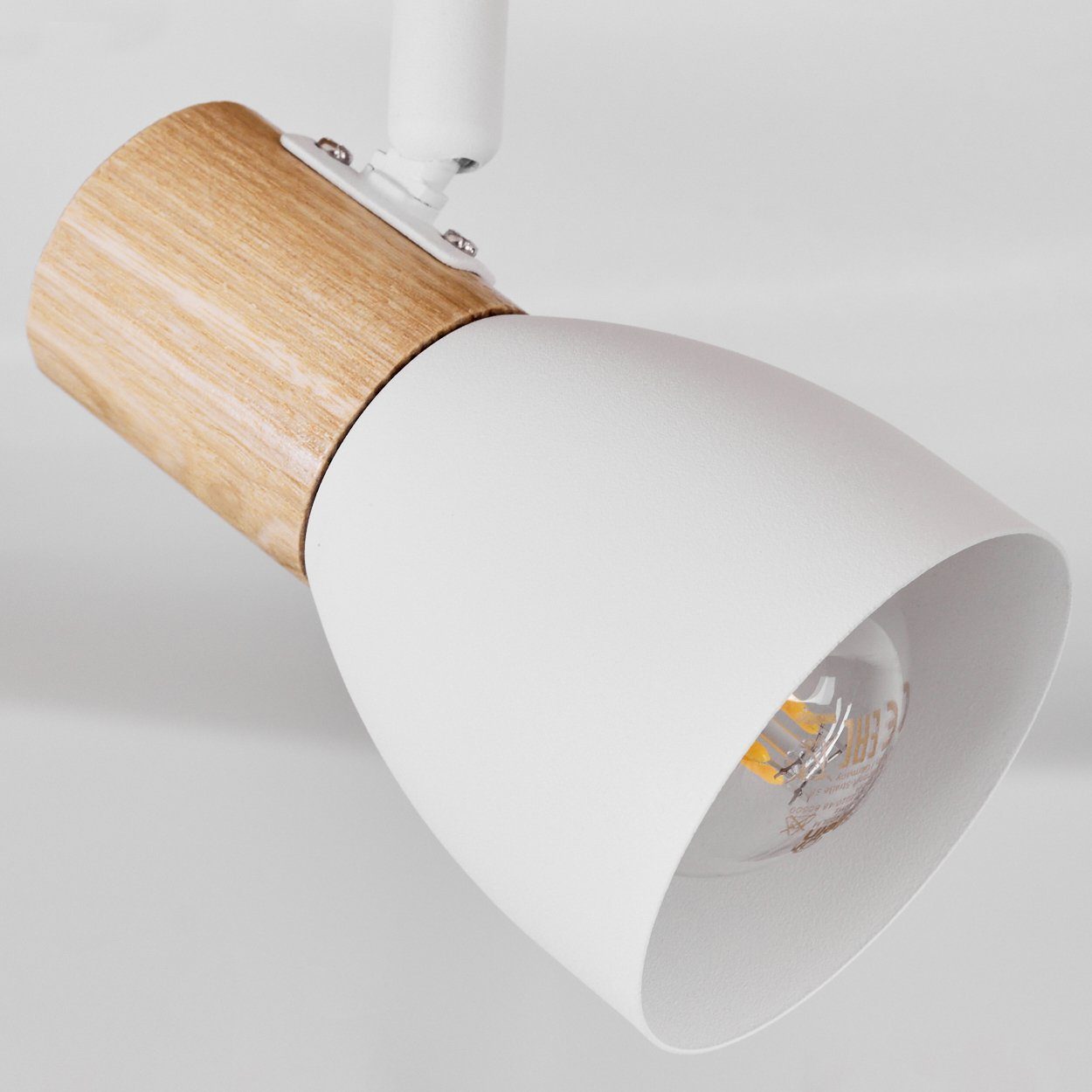 Deckenlampe moderne »Marostica« hofstein in Natur/Weiß, Deckenleuchte aus Metall/Holz ohne Leuchtmittel
