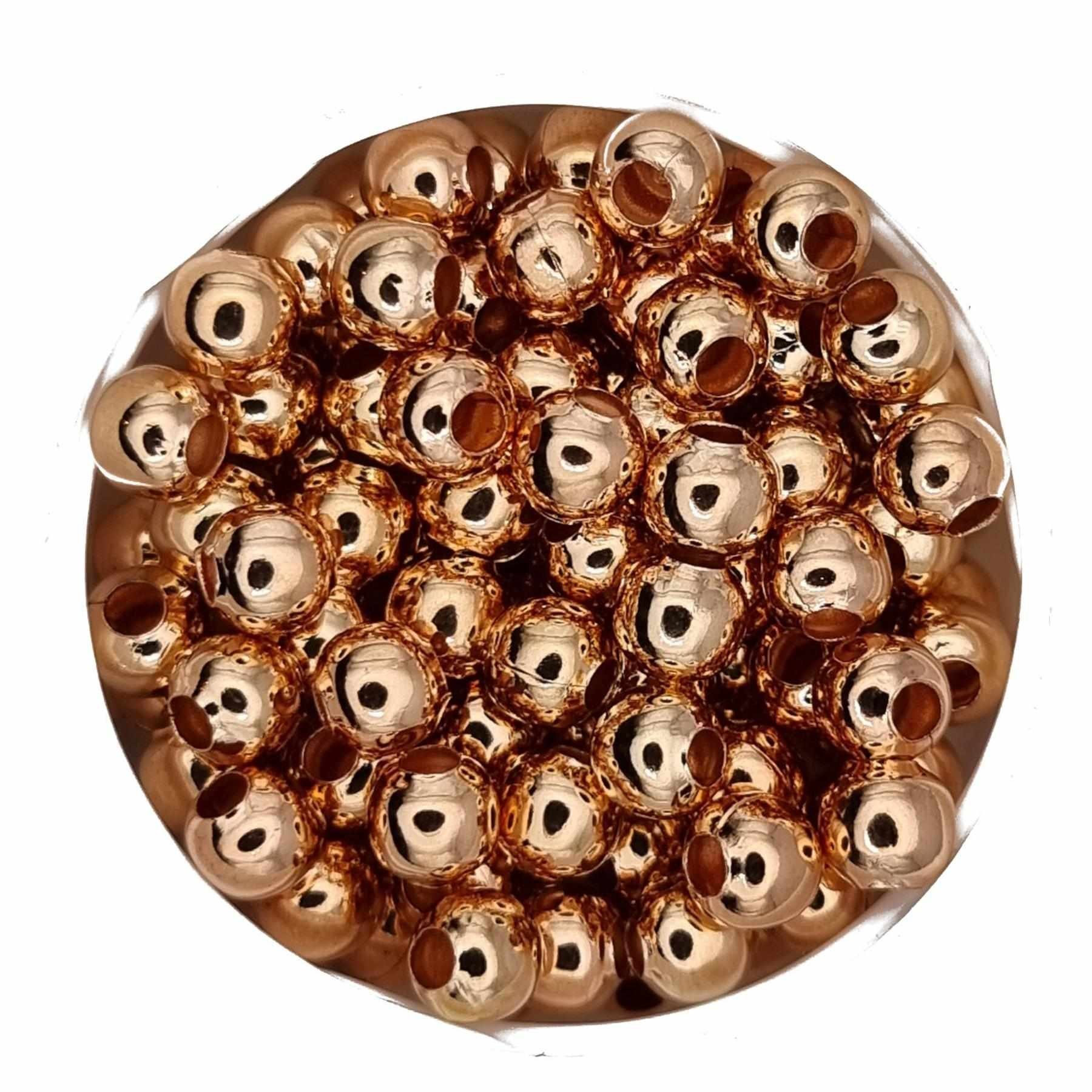 Kopper-24 Ремесленные бусы Metall Бисер Großlochperlen 3 mm, ca. 100 Stück, Rosegoldfarben, (100-tlg)