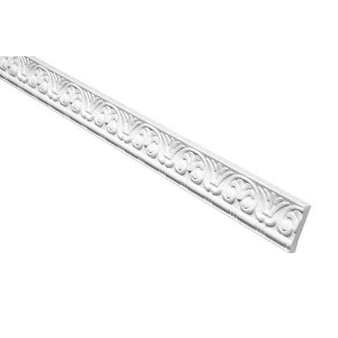 marbet design Zierleiste B-10, Wand- und Deckenumrandung aus Styropor (EPS) - 2 Meter Flachleiste, leicht & formfestes, weißes Zierprofil - Wandleiste