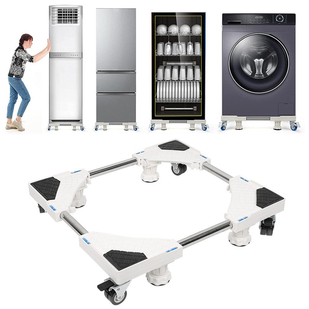 JEOBEST Waschmaschinenuntergestell Waschmaschine Sockel Untergestell, Multifunktionale, bewegliche, verstellbare Basis 47-69cm