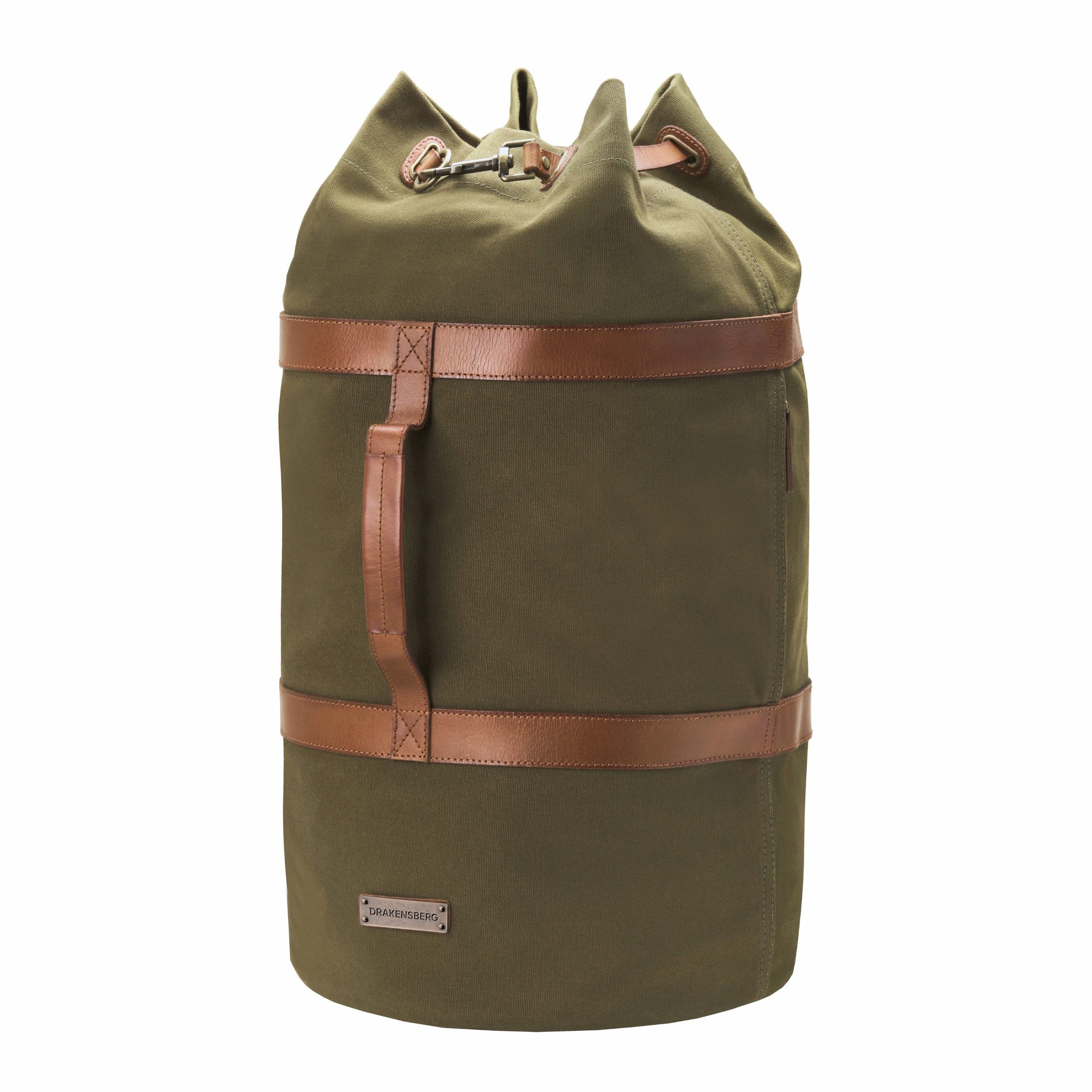 DRAKENSBERG Rucksack Seesack »Robin« (L) Oliv-Grün, große Vintage Reisetasche mit Rucksackfunktion, wasserabweisend