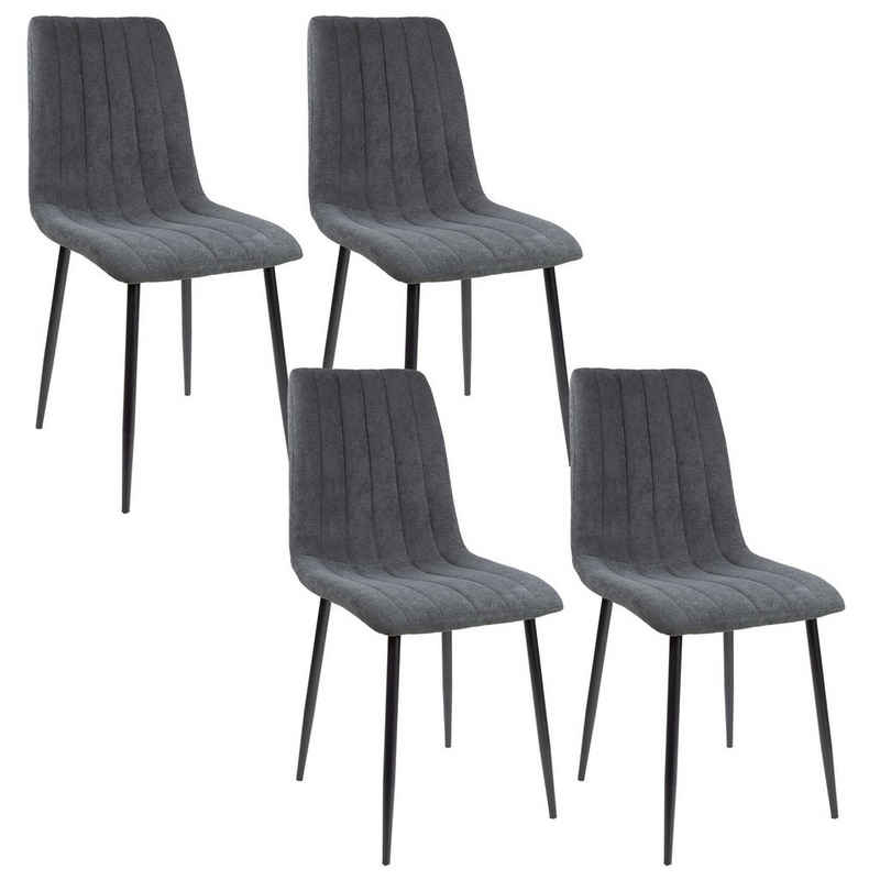 Albatros International Esszimmerstuhl Esszimmerstühle 4er Set GARDA anthrazit - Komfortabler Polsterstuhl für Modernes und Stilvolles Design am Esstisch - Küchenstuhl oder Stuhl Esszimmer mit hoher Belastbarkeit bis 110kg