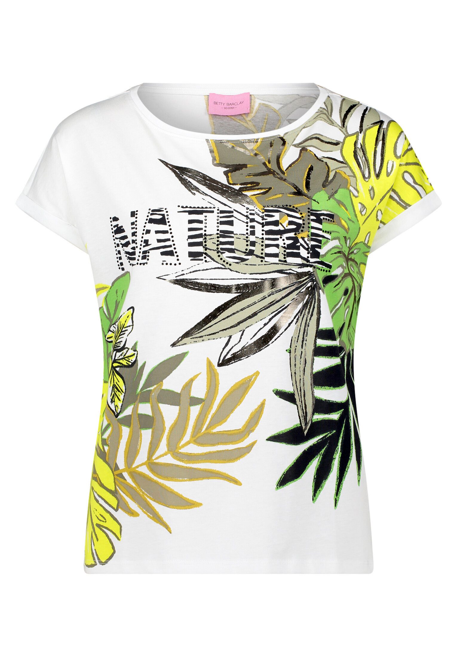 Betty Barclay Kurzarmshirt Damen mit Ärmelaufschlag (1-tlg) Glitzersteine