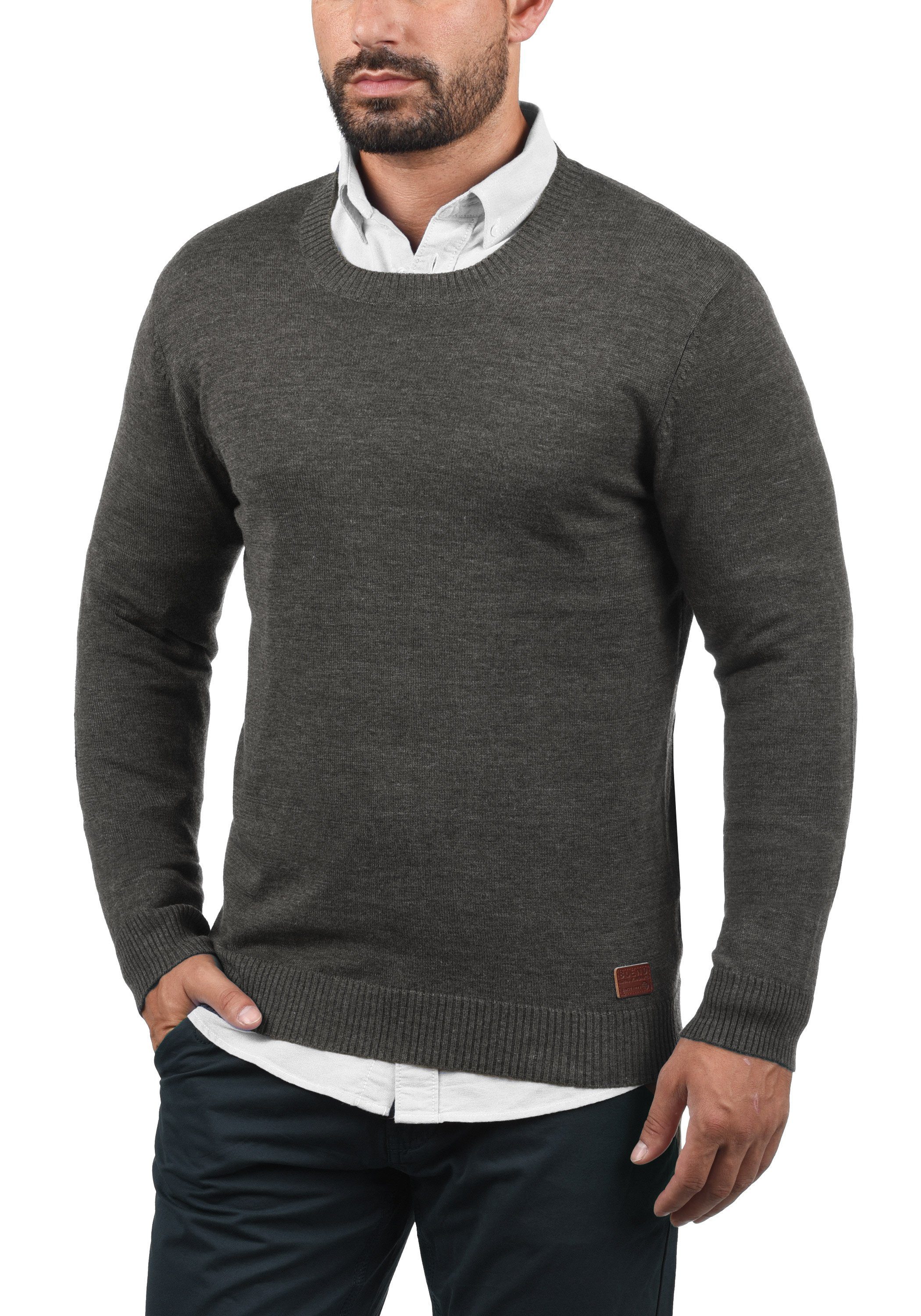 Blend Strickpullover BHLars Strickpullover mit aufgestickten Ellenbogenpatc günstig online kaufen