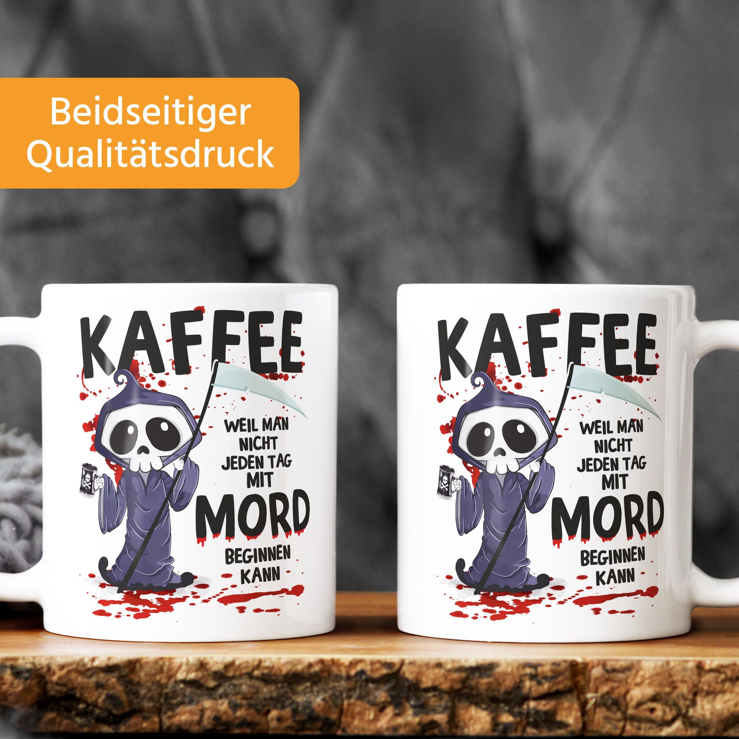 MoonWorks Tasse Kaffee-Tasse weil man nicht jeden Tag mit einem Mord beginnen kann, Keramik
