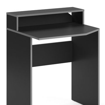 Vicco Computertisch PC-Tisch Gamingtisch KRON Kurz Schwarz Grau
