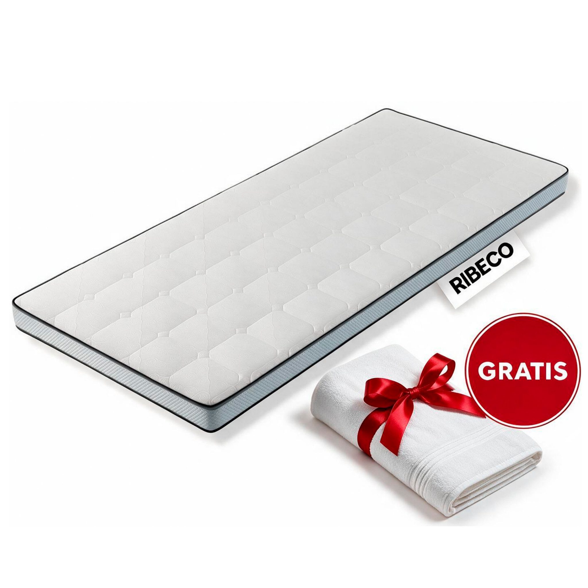 RIBECO, Topper Aaron, Topper 90x200 cm,180x200 cm, GRATIS dazu 1x Handtuch, 8 cm hoch, Gelschaum, Gelschaum, Matratze Boxspringbett …