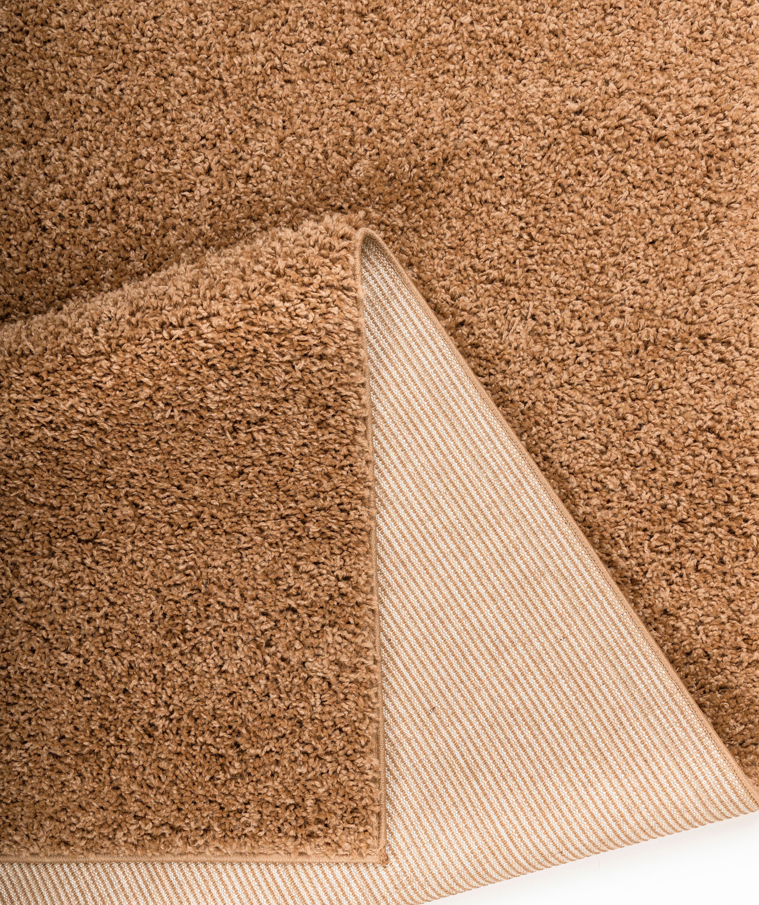 OTTO home Bettumrandung Shaggy 30, Höhe 30 mm, (3-tlg), gewebt, 2- oder 3-teilig, Bettvorleger, Läufer-Set, Uni-Farben