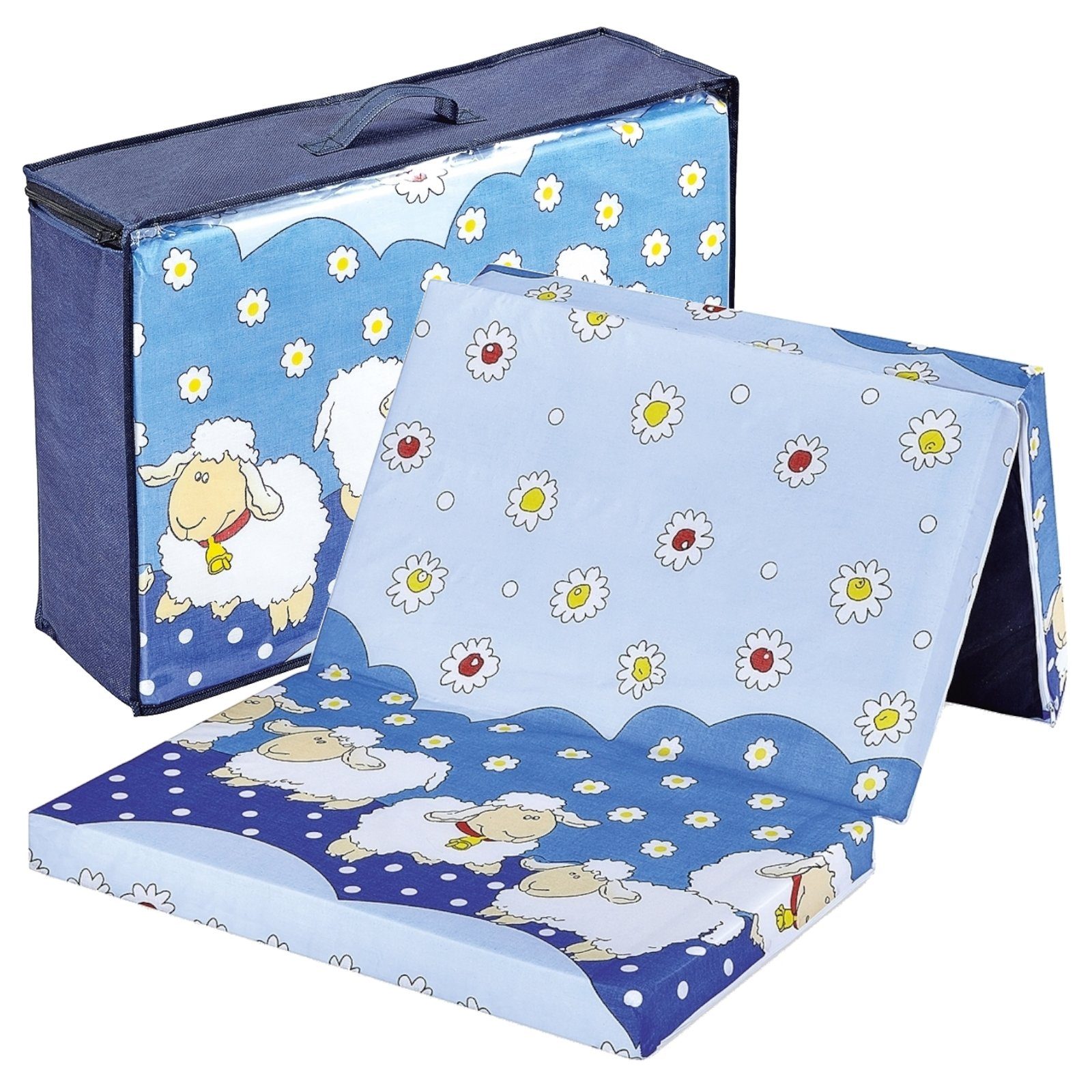 Reisebett-Matratzen Bambini klappbare Reisebettmatratze 120x60 cm Schäfchen faltbar, Bambini