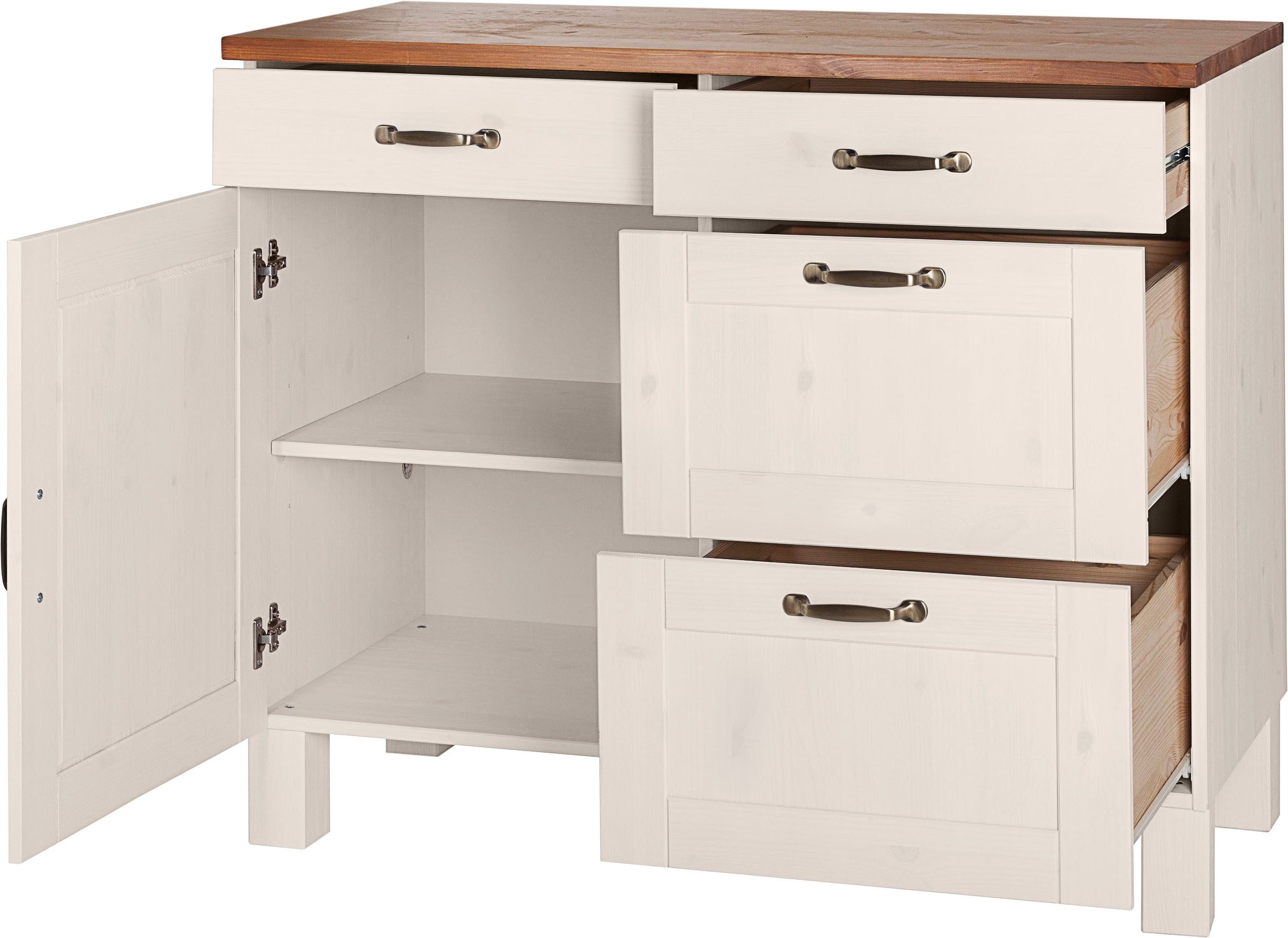 Home affaire Unterschrank Alby Breite 100 cm, 1 Tür, 4 Schubladen – Bild 4 von 5