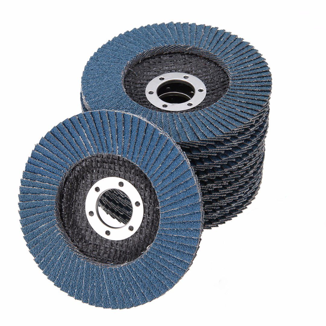 VaGo-Tools Fächerscheibe Fächerschleifscheiben 115mm flach P80 Blau 10x
