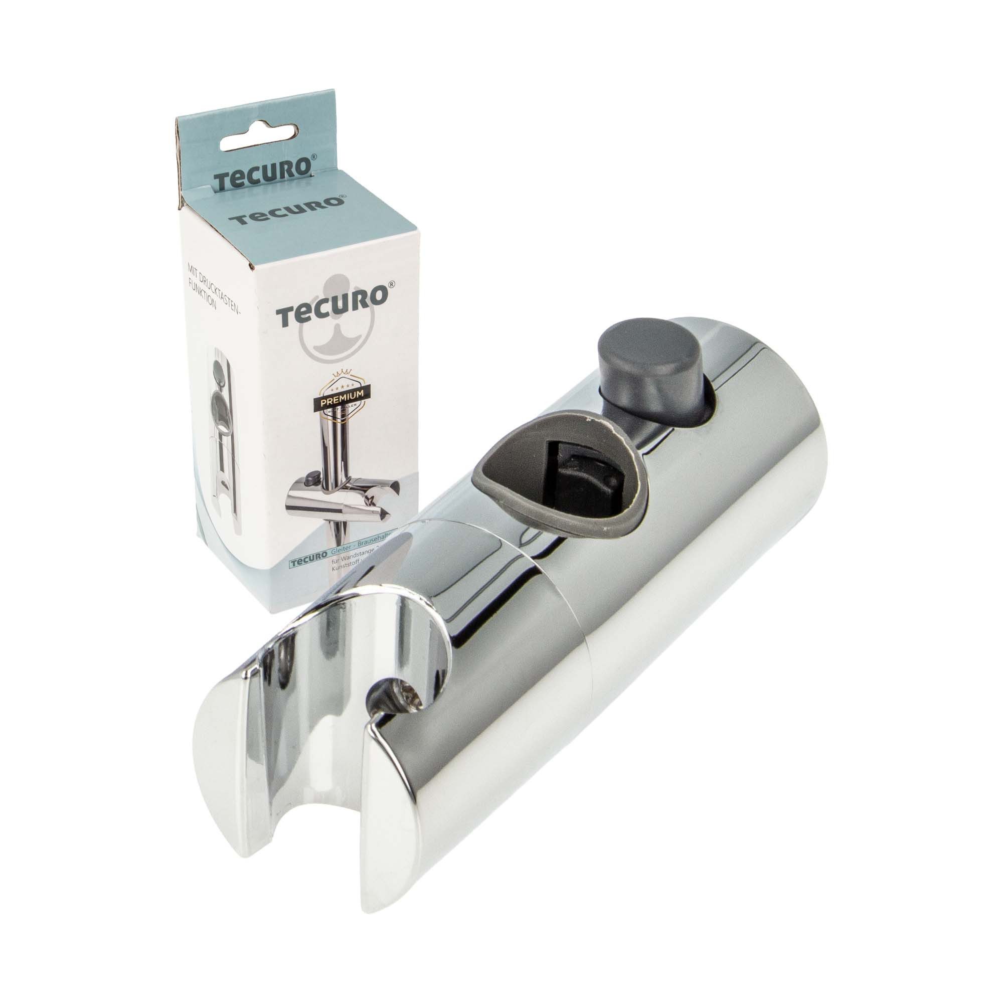 tecuro Brausehalter Gleiter Brausehalter für Wandstange in Ø 18, 20, 22 oder 25 mm