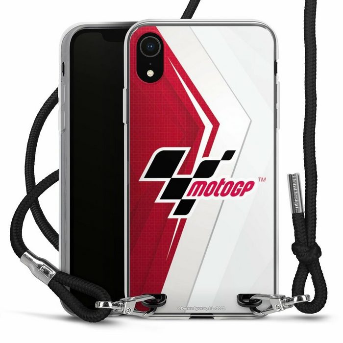 DeinDesign Handyhülle MotoGP Logo Motorsport Logo Grey and Red Apple iPhone Xr Handykette Hülle mit Band Case zum Umhängen