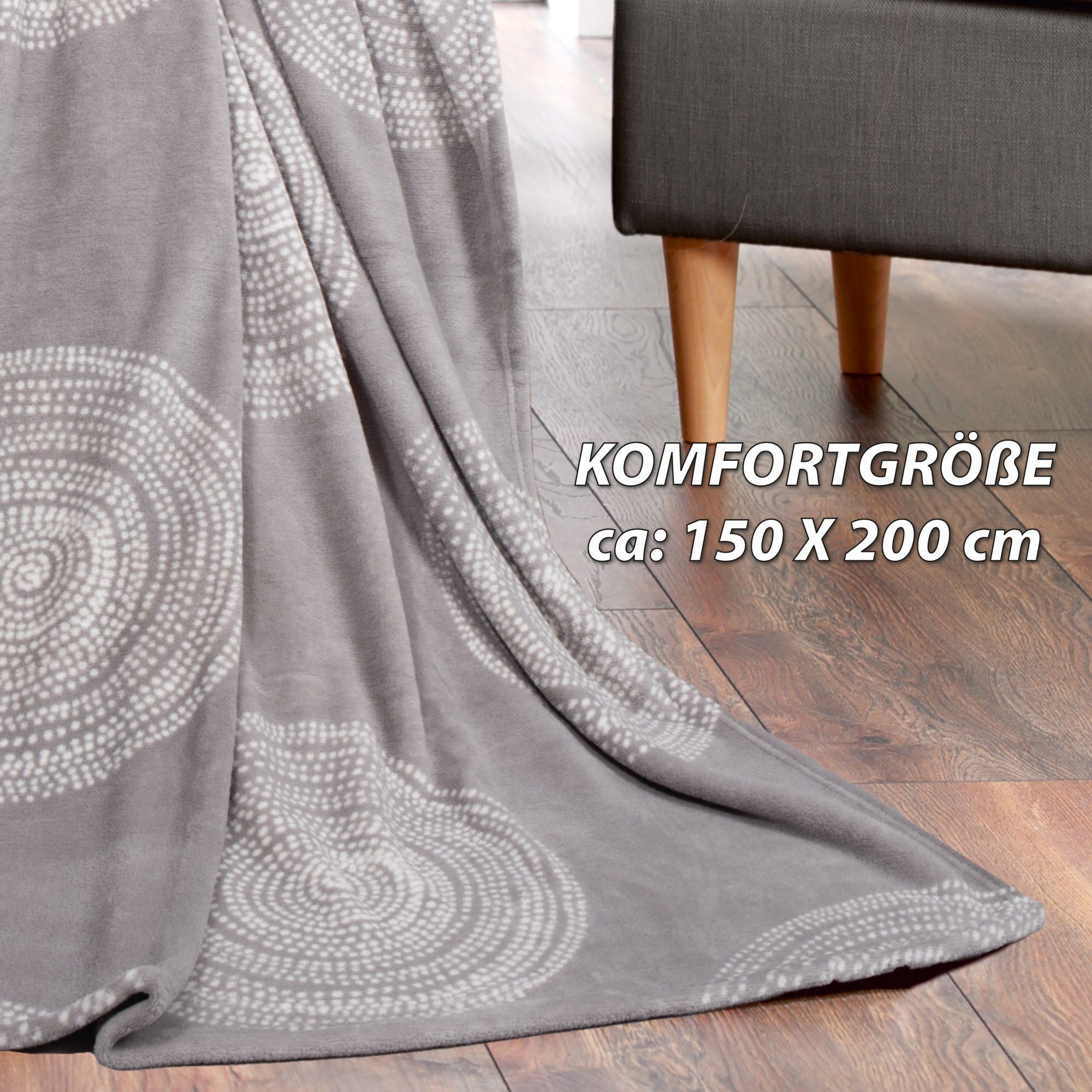 Wohndecke aus Mikrofaser 150x200cm, Bestlivings, kuschelweich (Cashmere-Feeling), 100% Polyester, 30°C waschbar