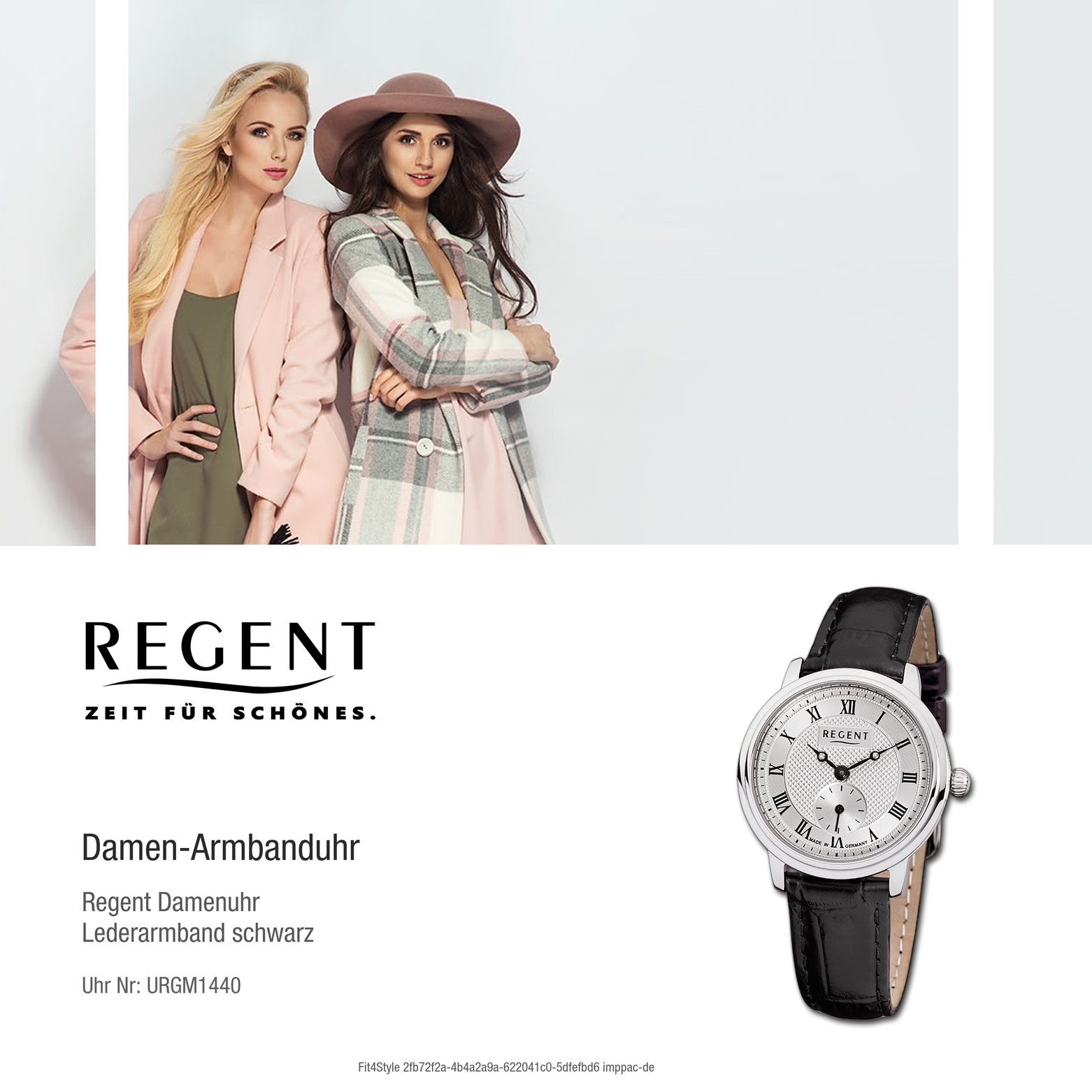 Regent Quarzuhr Regent Damen 28mm), Lederarmband Quarz, Uhr Leder Damen GM-1440 klein rund, (ca. Armbanduhr