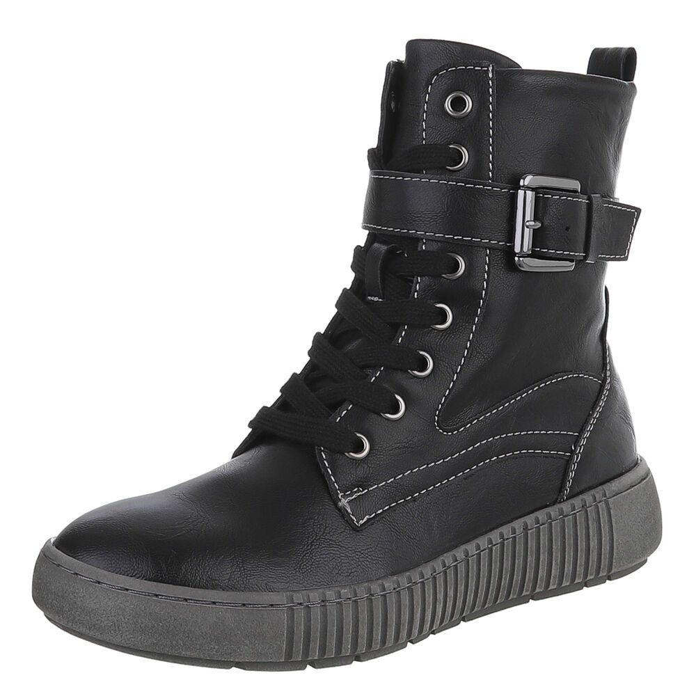 Ital-Design Damen Schnürstiefel mit Schnalle für Alltag und Freizeit Stiefe günstig online kaufen