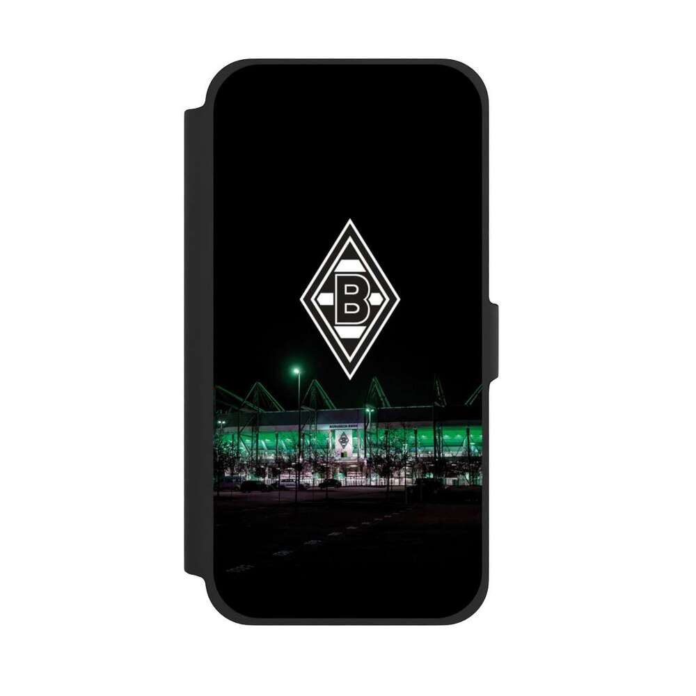 NIVOCASE Handyhülle Borussia Mönchengladbach Offizielles Lizenzprodukt Stadion, Apple iPhone 13 Pro Max Klapphülle Handyhülle aus Kunst Leder