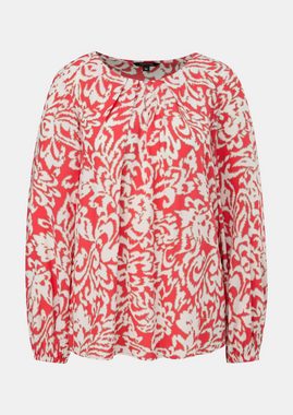 Comma Langarmbluse Bluse mit plissiertem Ausschnitt