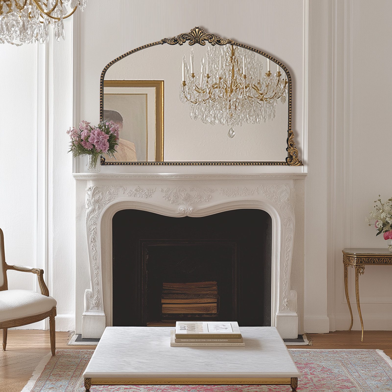 G-LEAF Wandspiegel Bogen-Wandspiegel, antiker Spiegel im Barockstil (1-St), günstig online kaufen