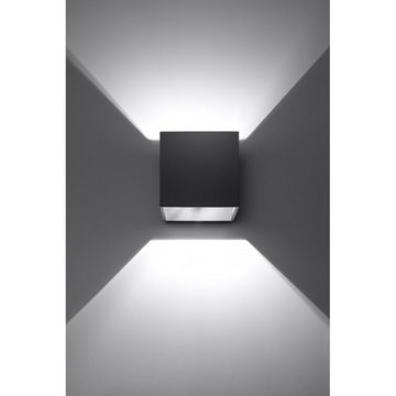 SOLLUX lighting Wandleuchte Wandlampe Wandleuchte QUAD 1 schwarz, 1x G9, ca. 10x12x10 cm