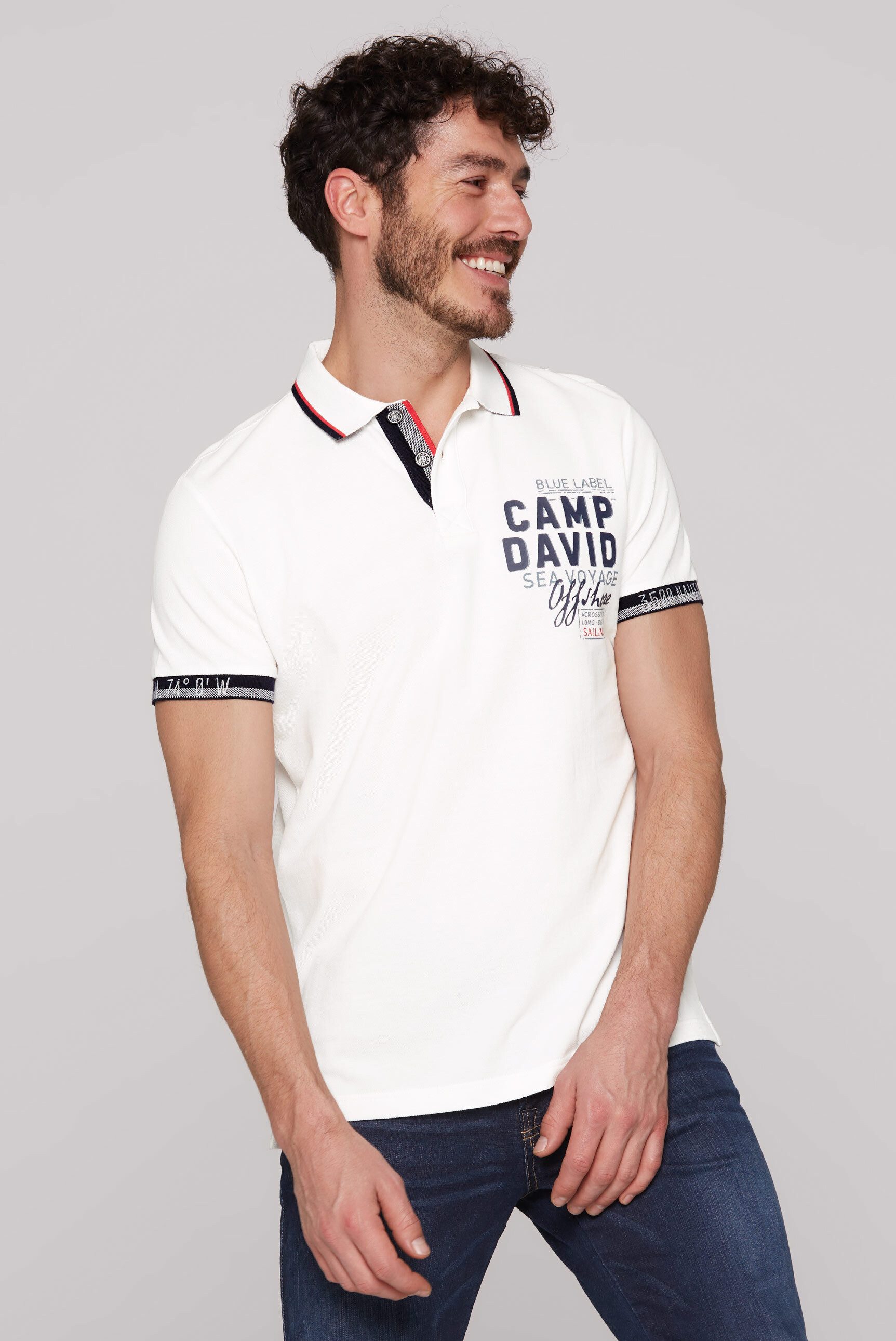 CAMP DAVID Poloshirt mit Seitenschlitze günstig online kaufen
