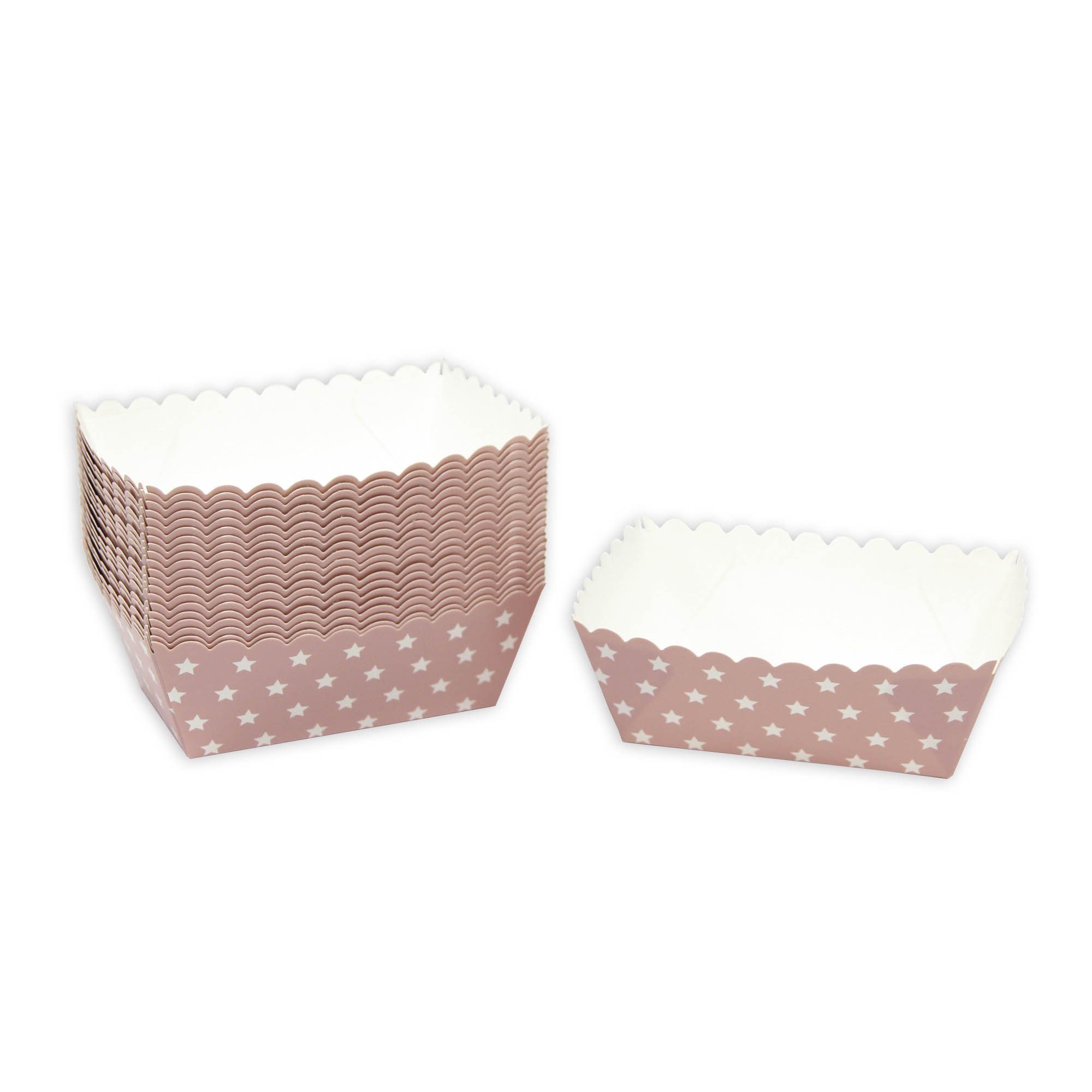 Frau WUNDERVoll Muffinform Kuchen Backformen 24 Stück, rosa, weiße Sterne, (24-tlg)