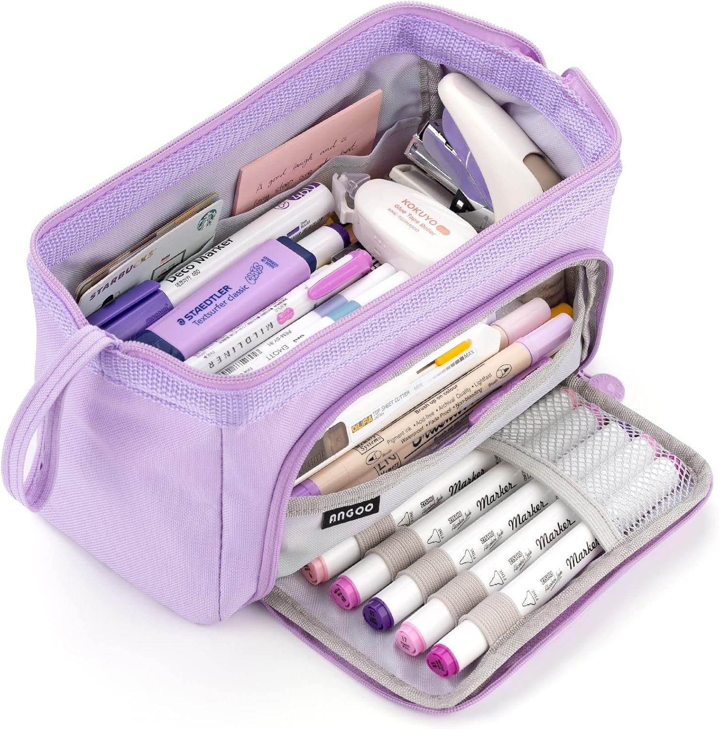 FELIXLEO Federmäppchen Federmäppchen, großes Pencil Case, Organizer, violett, (1-tlg)