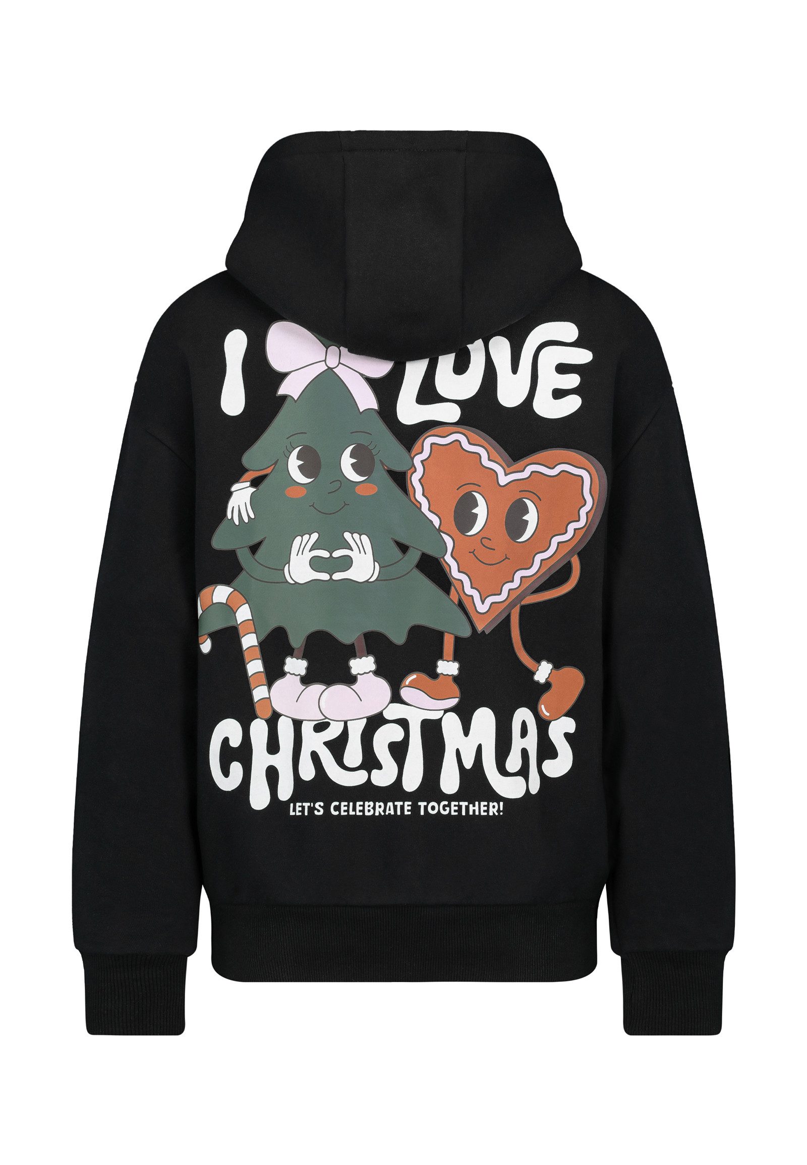 SUBLEVEL Kapuzenpullover Damen Pullover mit Kapuze und Weihnachtsbackprint günstig online kaufen