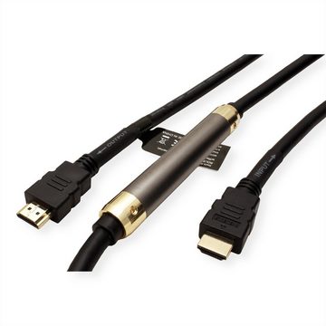 ROLINE HDMI High Speed mit Ethernet Kabel, mit Repeater Audio- & Video-Adapter HDMI Typ A Männlich (Stecker) zu HDMI Typ A Männlich (Stecker), 2500.0 cm