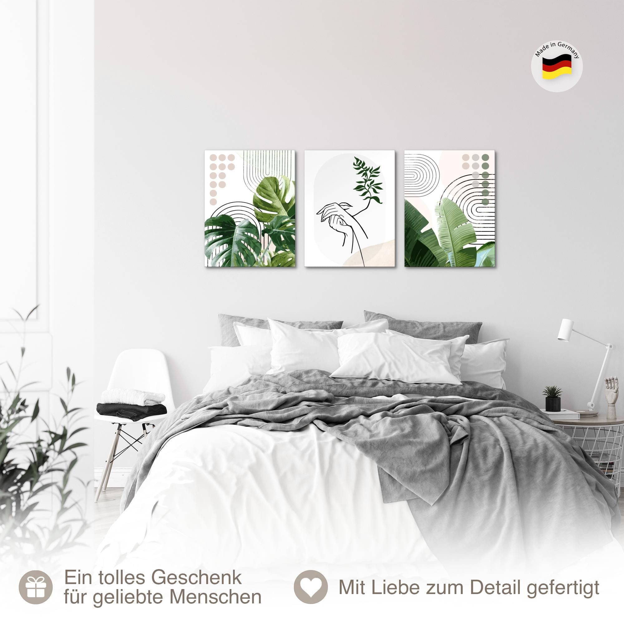 Novart Wandbild Wandbilder Wohnzimmer Modern Abstrakt Figuren Blätter – Bild 5 von 5