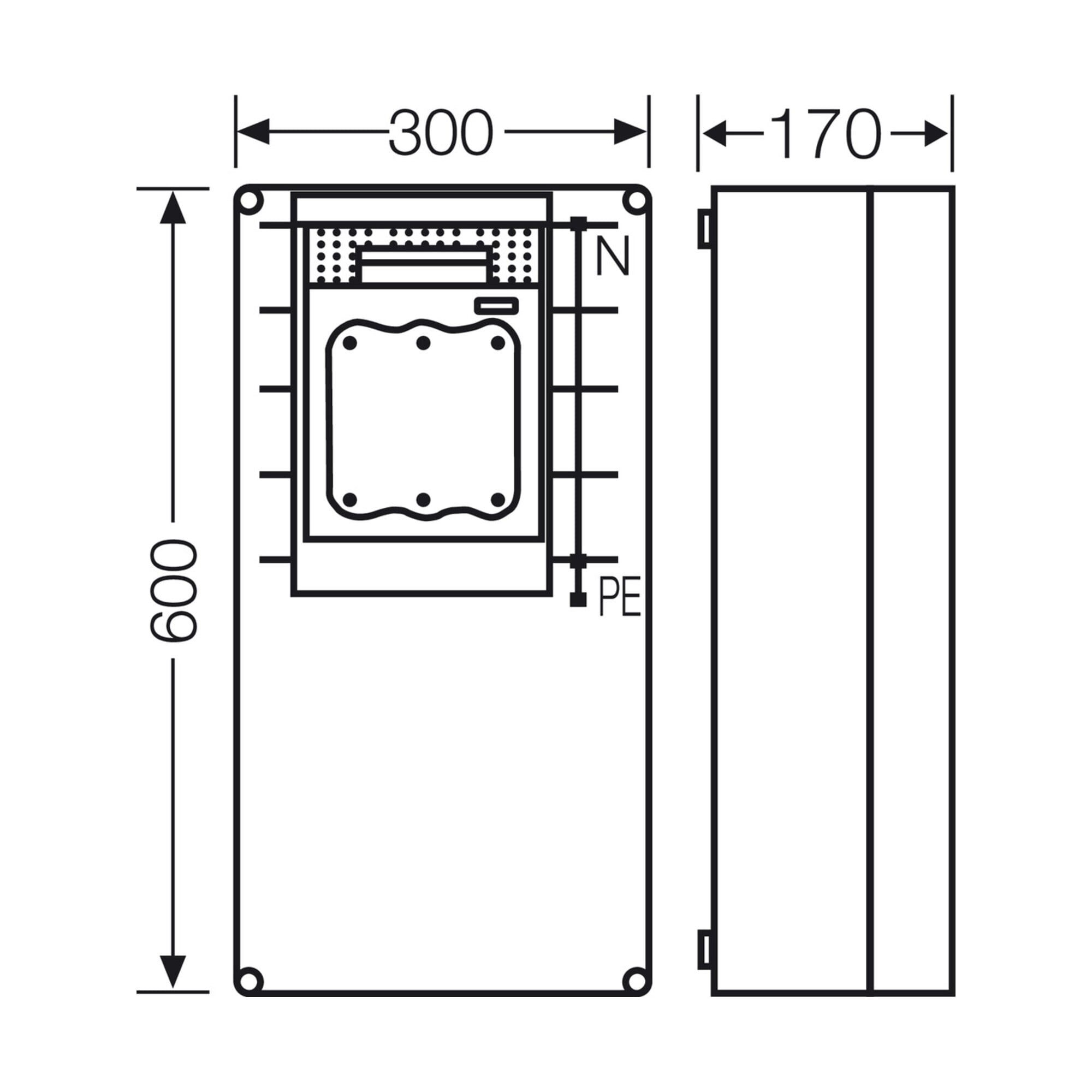 HENSEL Schalter Hensel NH-Sicherungslasttrennsch. Mi, 1xNH 1, 250A, 5p Mi 6480