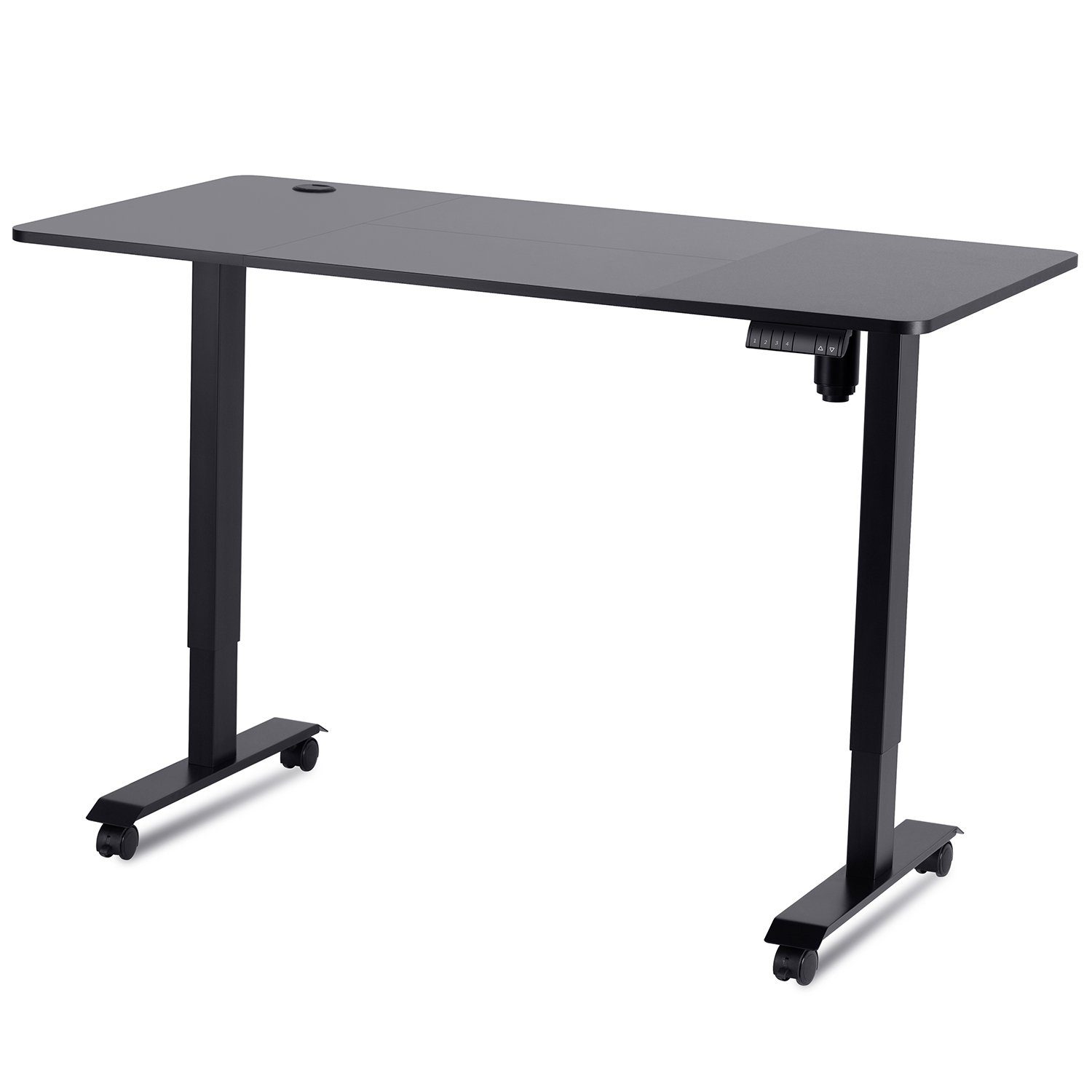 Schreibtisch Räder 80 cm Schwarz 160/180 mit x HOMALL | Arbeitstisch Schwarz Höhenverstellbarer