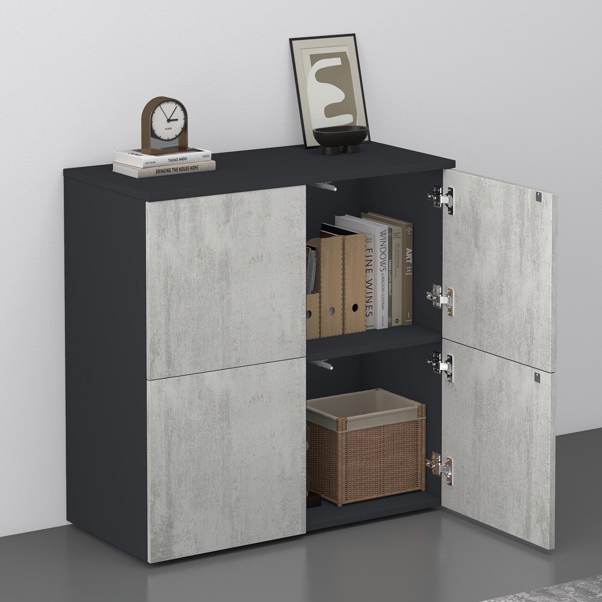 doporro Sideboard Kommode Möbel Mehrzweckschrank Push-to-Open Aufbewahrungsschrank