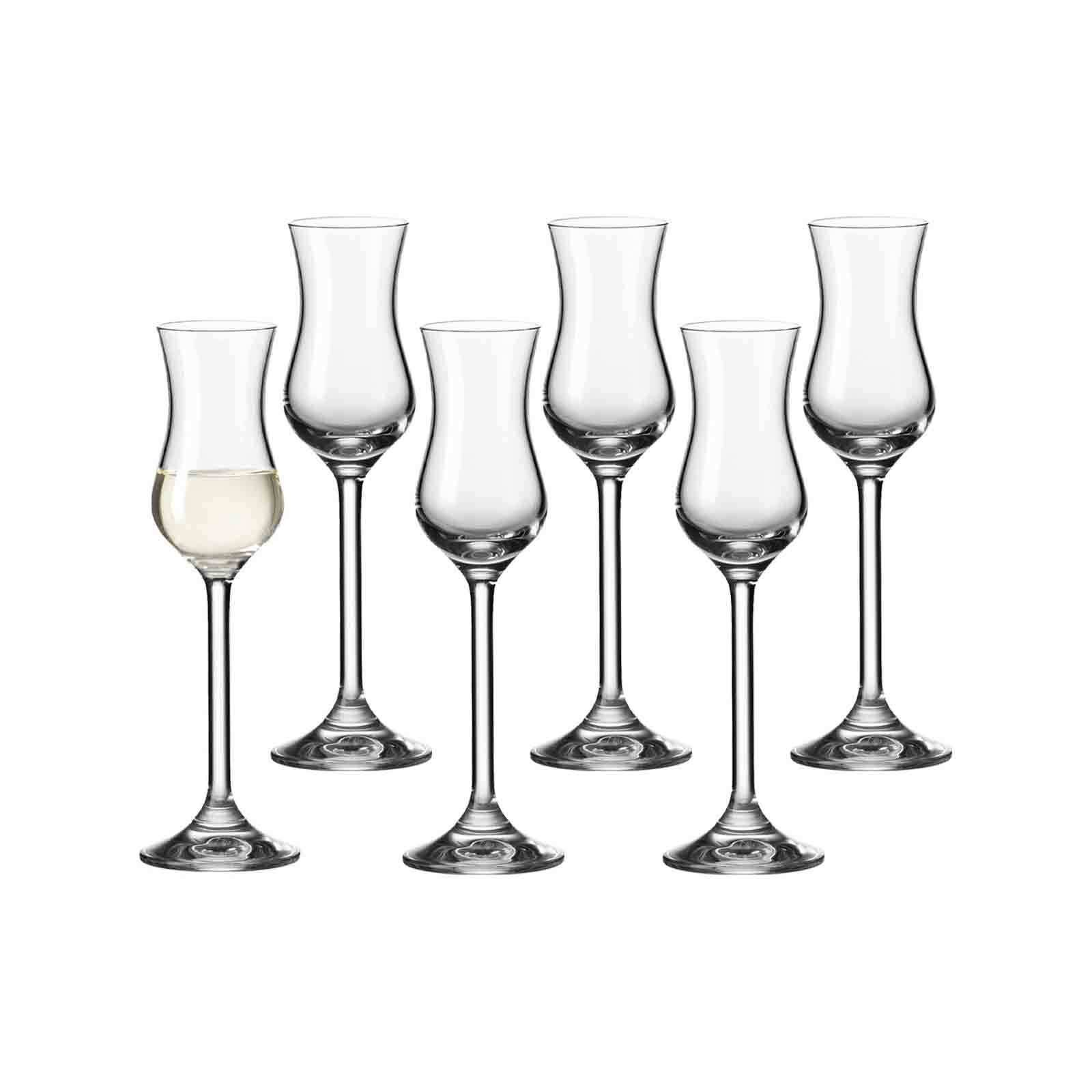 LEONARDO Glas Leonardo Daily Grappa-Gläser, Schnaps-Glas mit Stiel,  spülmaschinenfeste Digestif-Gläser, 6er Set, 100 ml