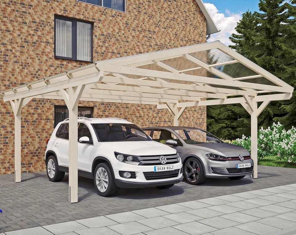 Skanholz Doppelcarport Westerwald, BxT: 570x541 cm, 220 cm Einfahrtshöhe